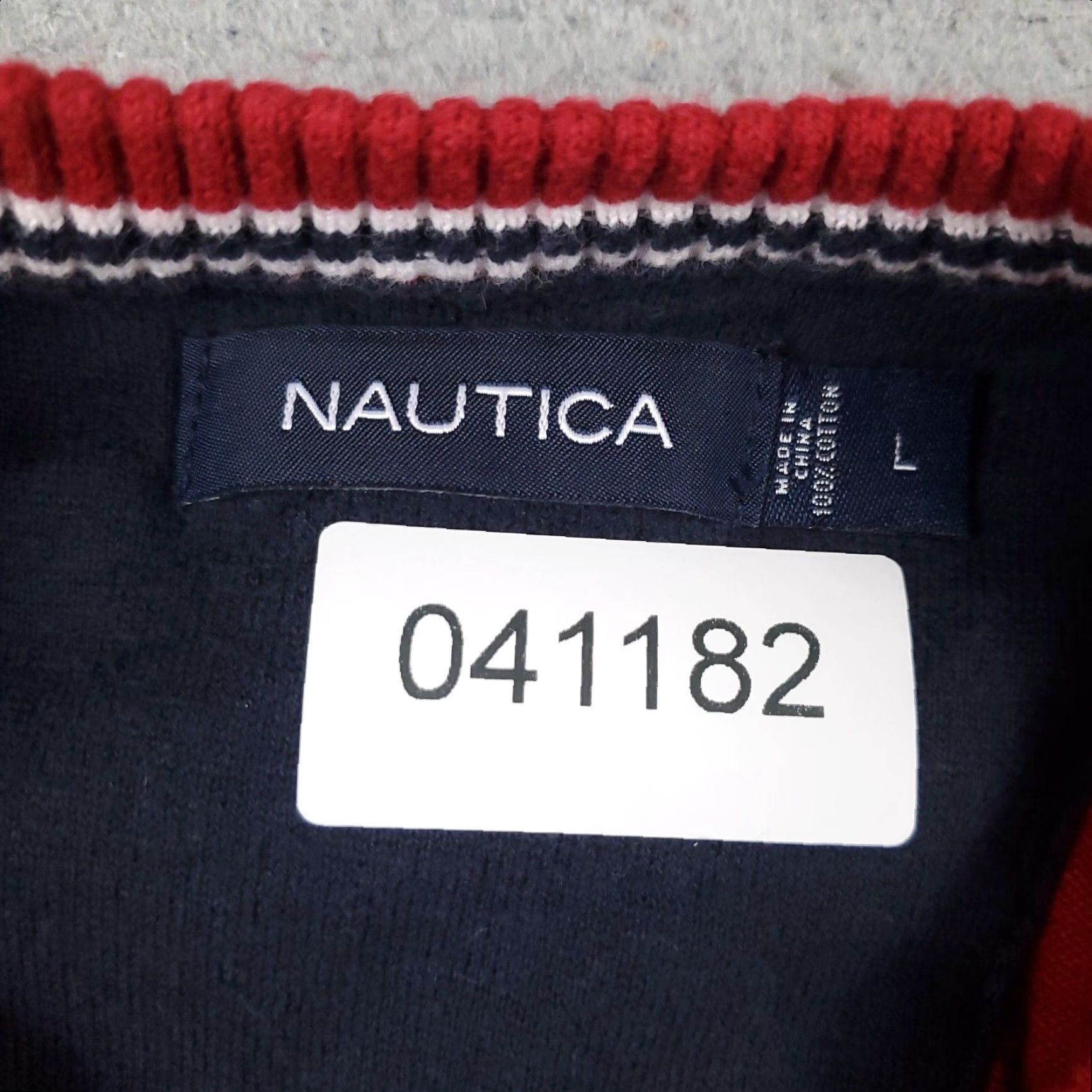 Nautica Nautica Mens Large Red Check V Neck Pullover Sweater Vest Casual Size US L / EU 52-54 / 3 - 7 Thumbnail