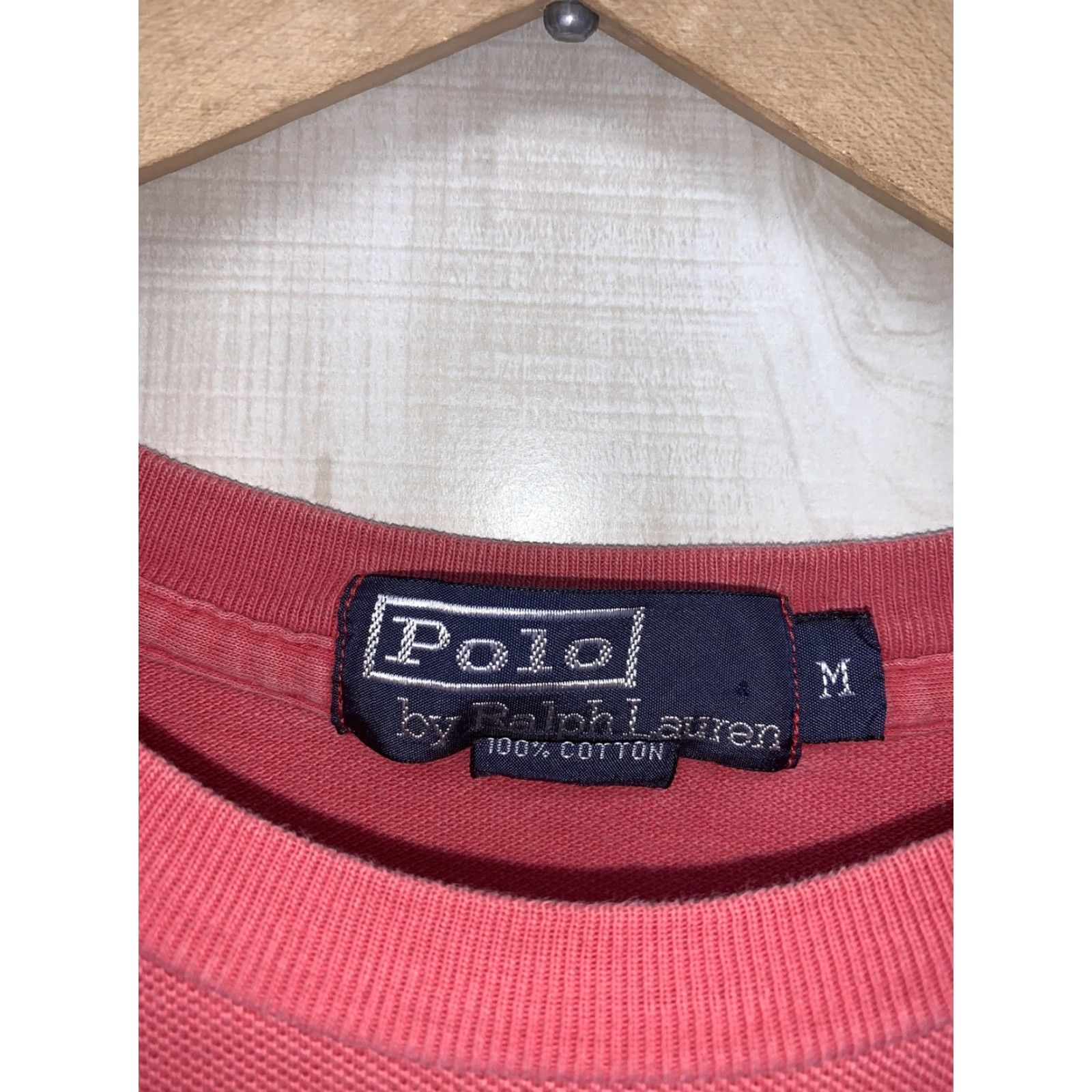 Polo Ralph Lauren VINTAGE Ralph Lauren Polo Shirt Mens M Red 1990s Single Stitch T Shirt Short Sleeve Cotton Polo Sportswear/Beach Men Size US M / EU 48-50 / 2 - 2 Thumbnail