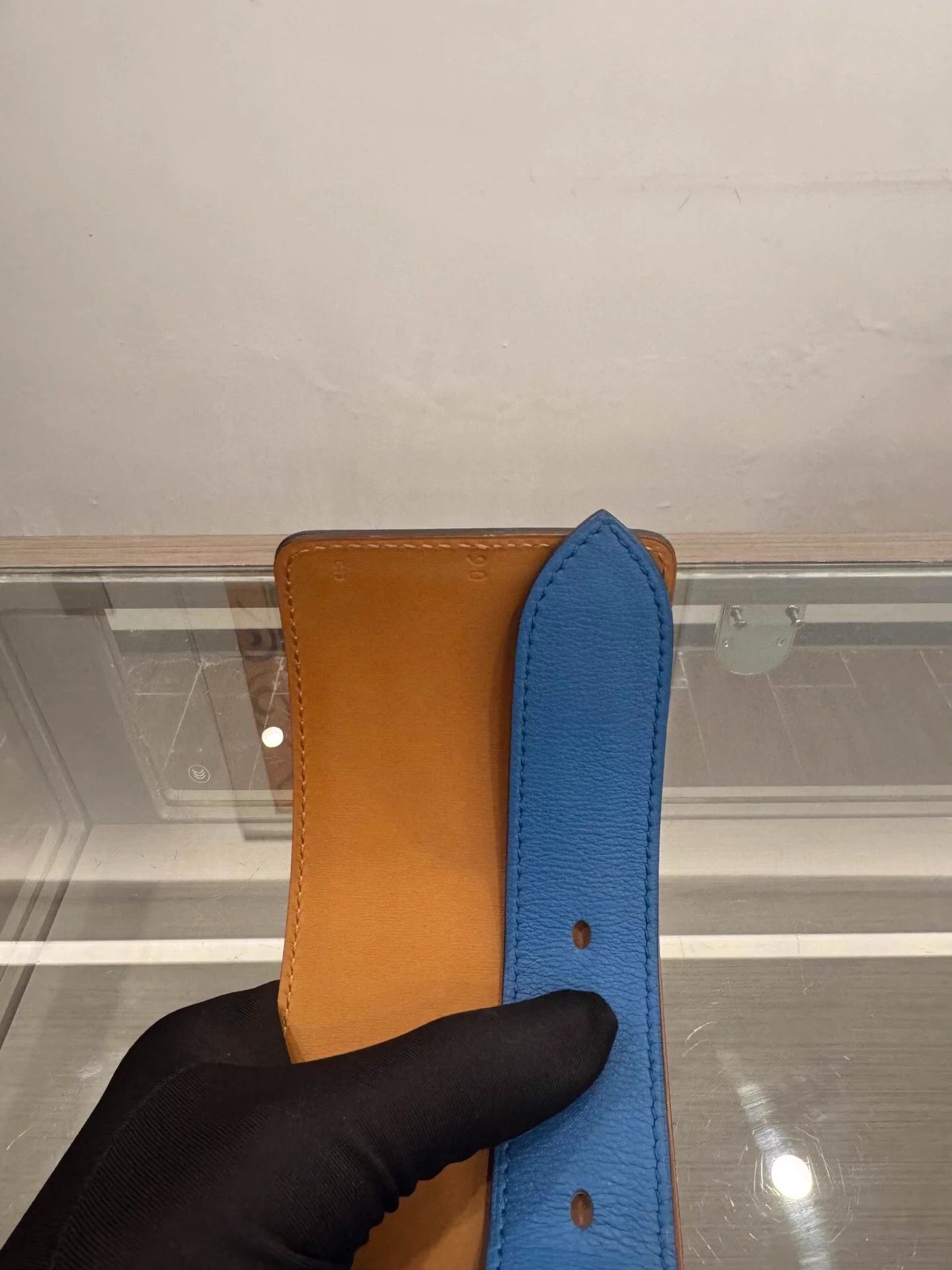 Hermes Hermes 8cm Blue & Brown Silver Embossed Buckle Belt 90cm Size ONE SIZE - 5 Thumbnail