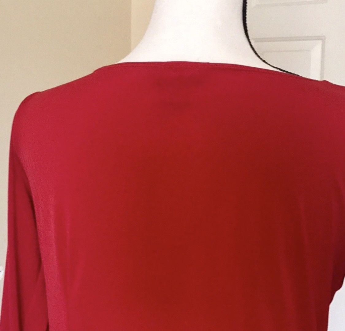 Other SUNNY LEIGH RED WITH BLACK VELVET EMBROIDERED TUNIC TOP Size S / US 4 / IT 40 - 5 Thumbnail
