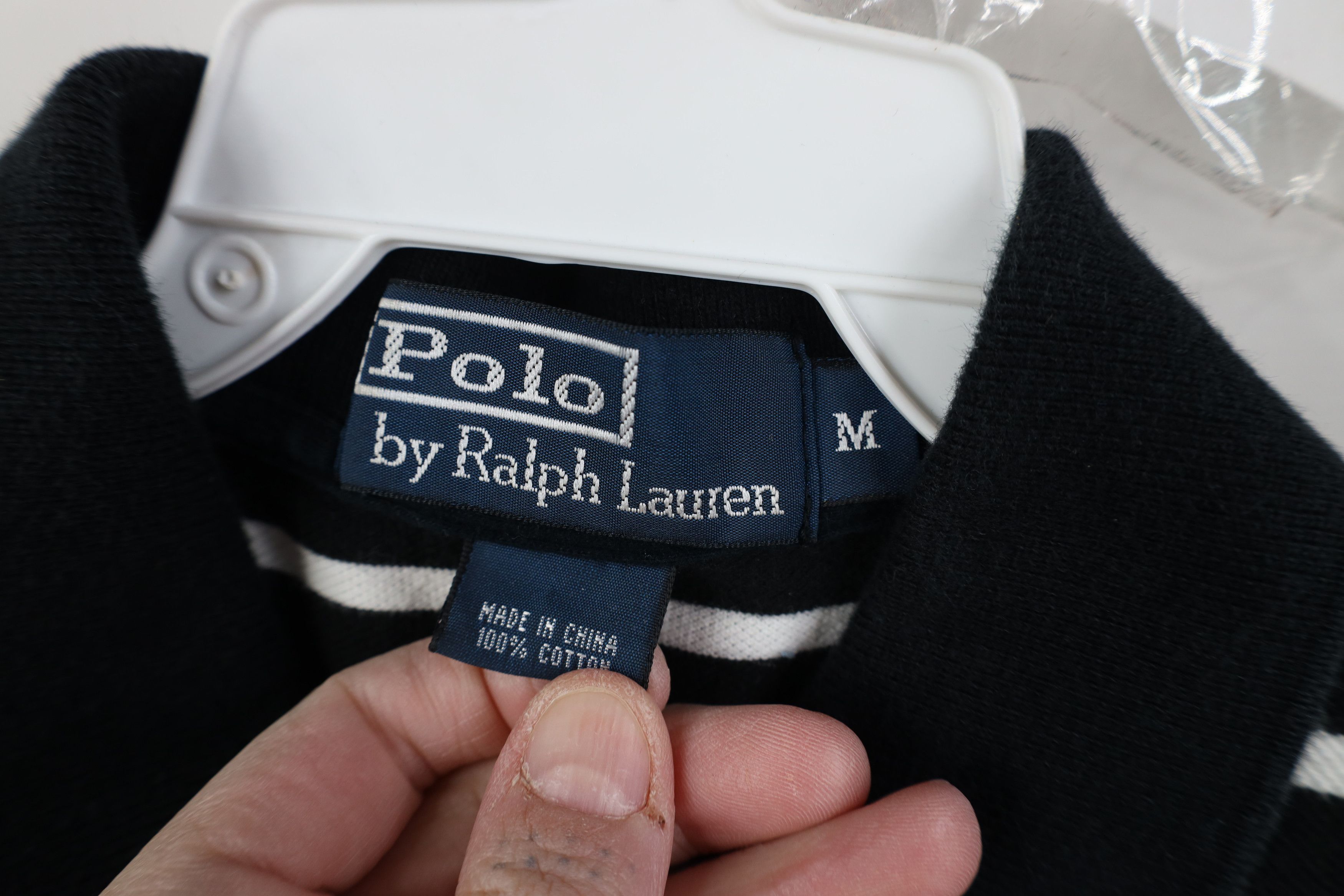 Polo Ralph Lauren Vintage 90s Ralph Lauren Pique Cotton Golf Polo Shirt Black Size US M / EU 48-50 / 2 - 7 Thumbnail