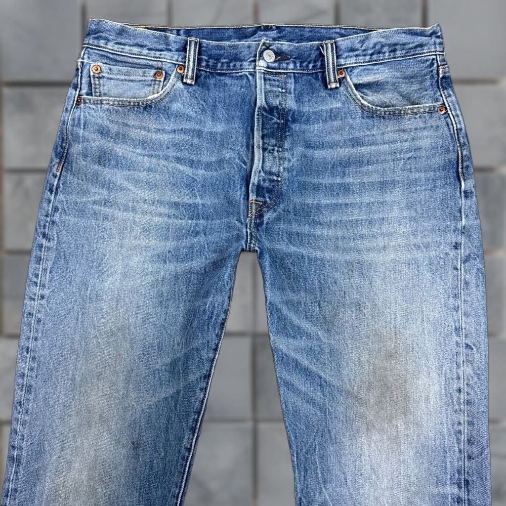 Levi's Levi's 501 Jeans Mens 36x34 Blue Button Fly Denim Pants Straight Classic" Size US 36 / EU 52 - 1 Thumbnail