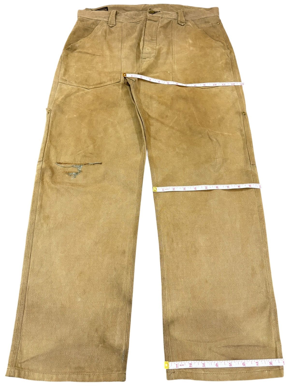Japanese Brand Vintage Japanese Brand Buckle Back Carpenter Baggy Jeans Size US 34 / EU 50 - 13 Thumbnail