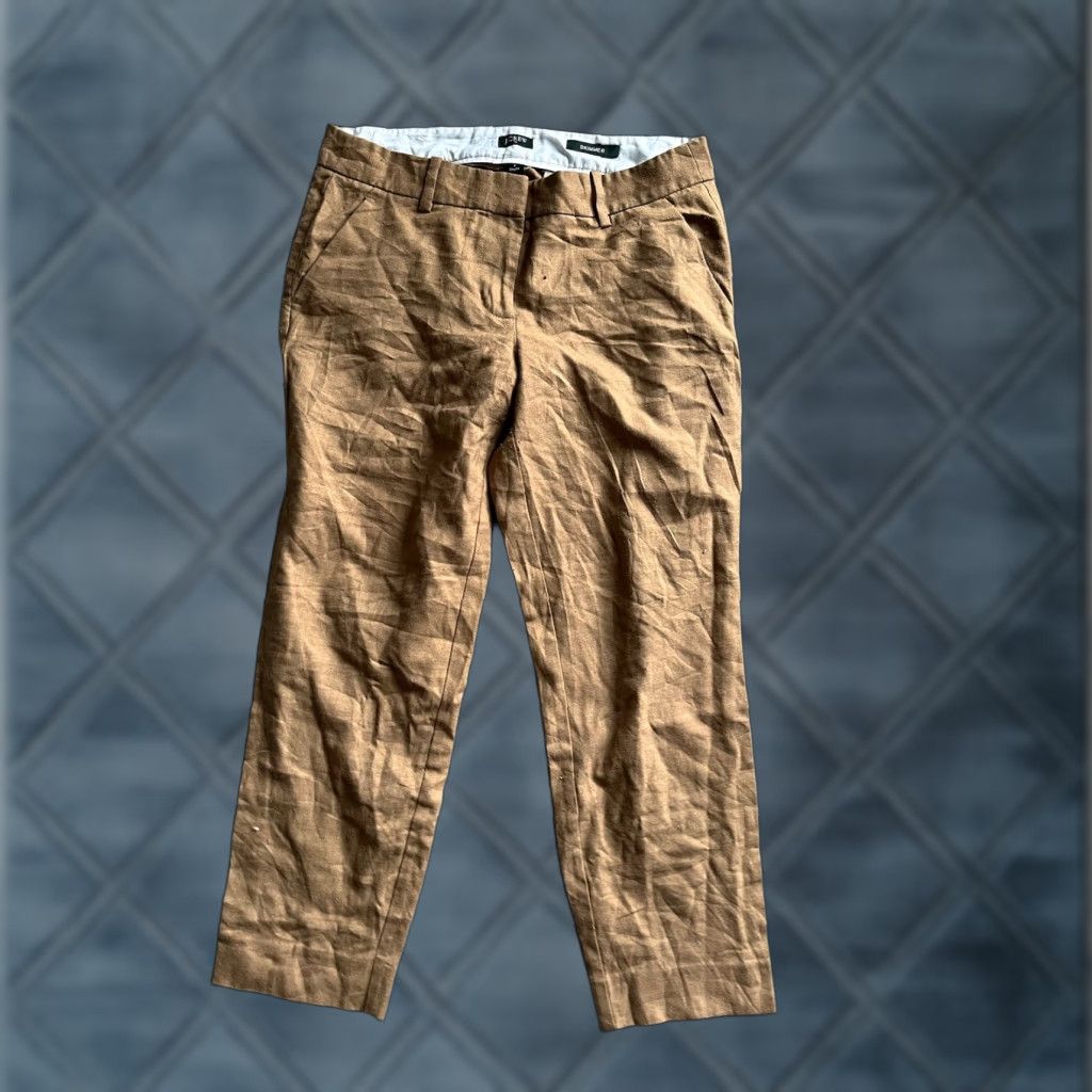 J.Crew J.CREW Women's Cropped Skimmer Pants Size 4 City Fit Khaki Brown Size 27" / US 4 / IT 40 - 1 Thumbnail
