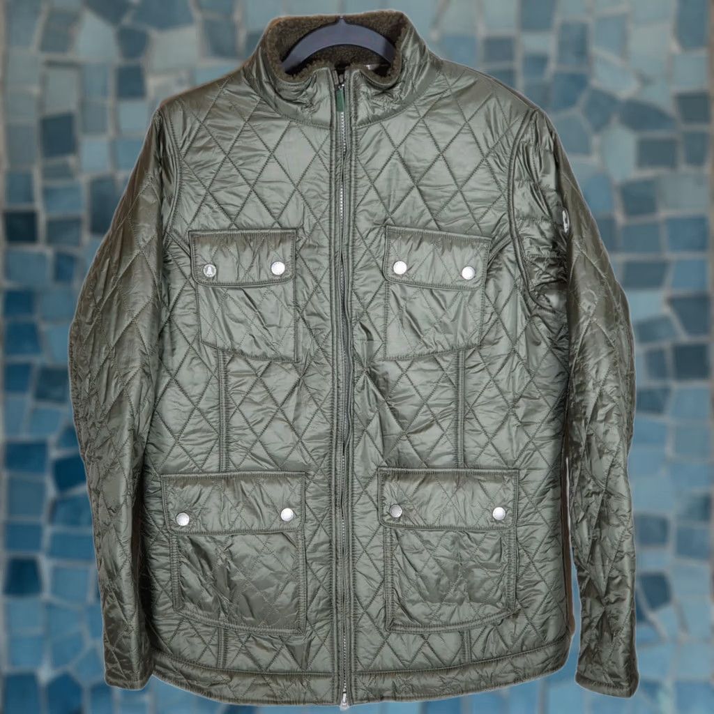 Barbour Barbour Filey Diamond Quilted Jacket Fleece Lining Olive Green Women's US 12 Size XL / US 12-14 / IT 48-50 - 1 Thumbnail