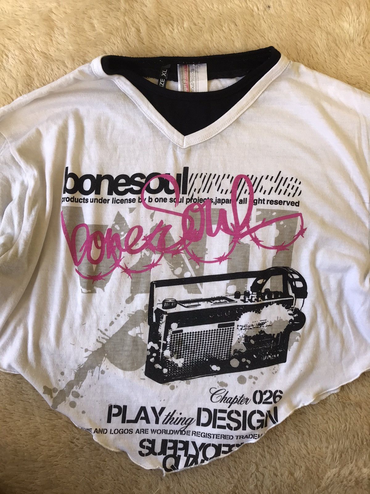 Japanese Brand Japanese B One Soul Double Layer Crop Tees Size XL / US 12-14 / IT 48-50 - 4 Thumbnail