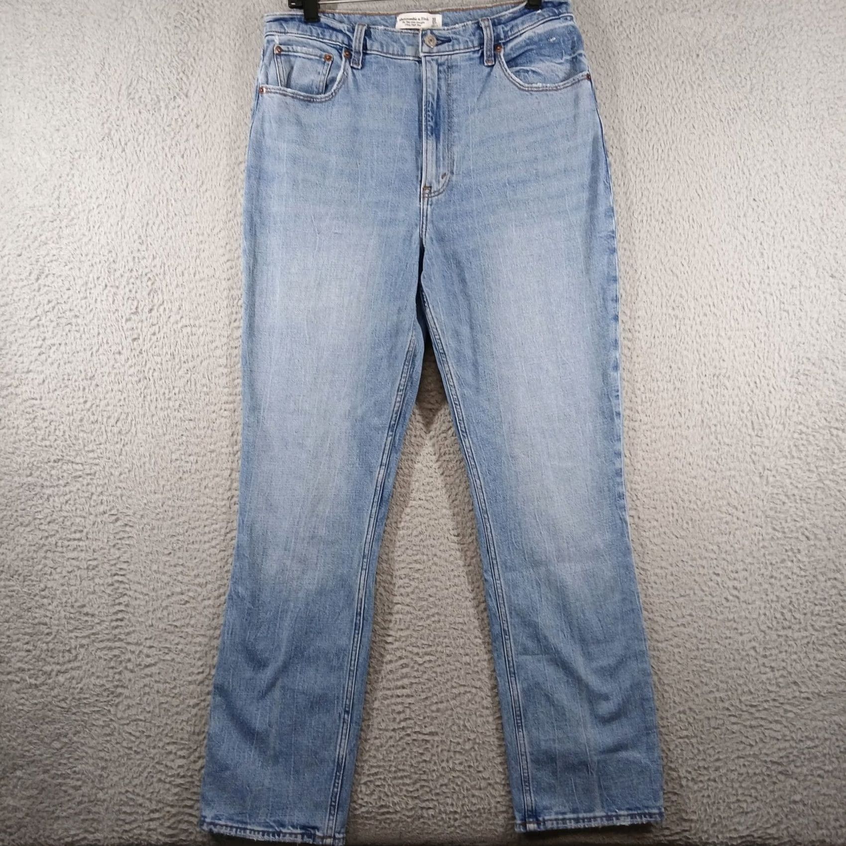 Abercrombie & Fitch Abercrombie & Fitch Jeans 90s Slim Straight Ultra High Rise Light Wash 31/12R Womens Blue Denim Pocket Stretch Size 24" / US 00 / IT 34 - 2 Thumbnail