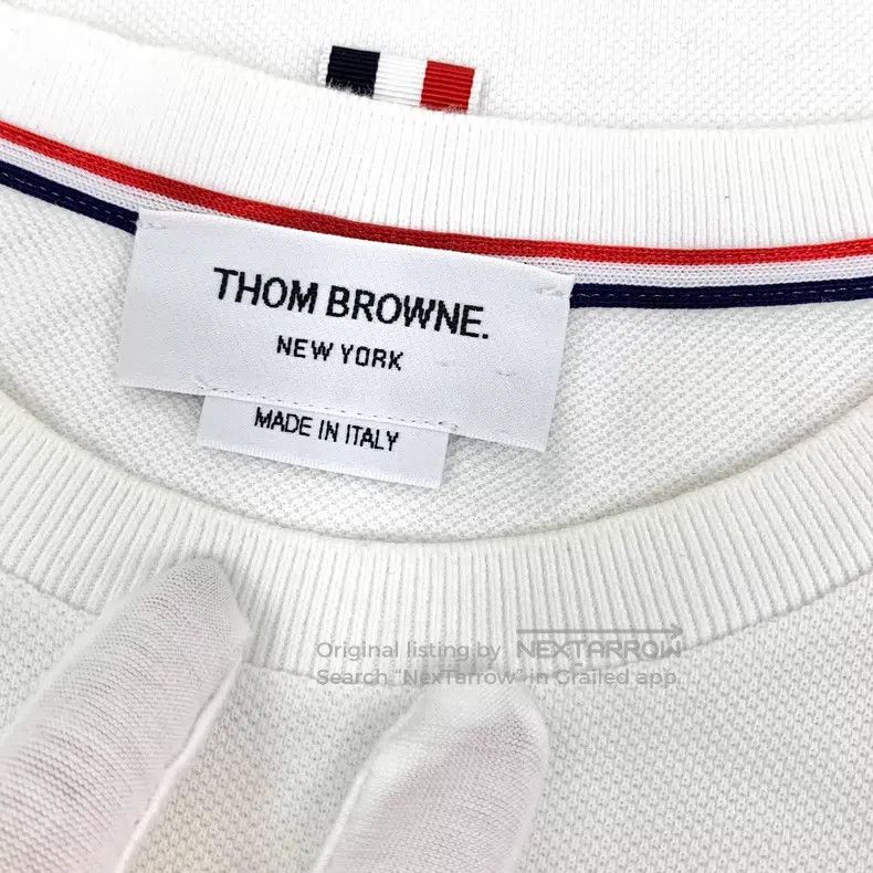 Thom Browne Thom Browne White cotton round neck short-sleeve T-shirt Size US XL / EU 56 / 4 - 9 Thumbnail