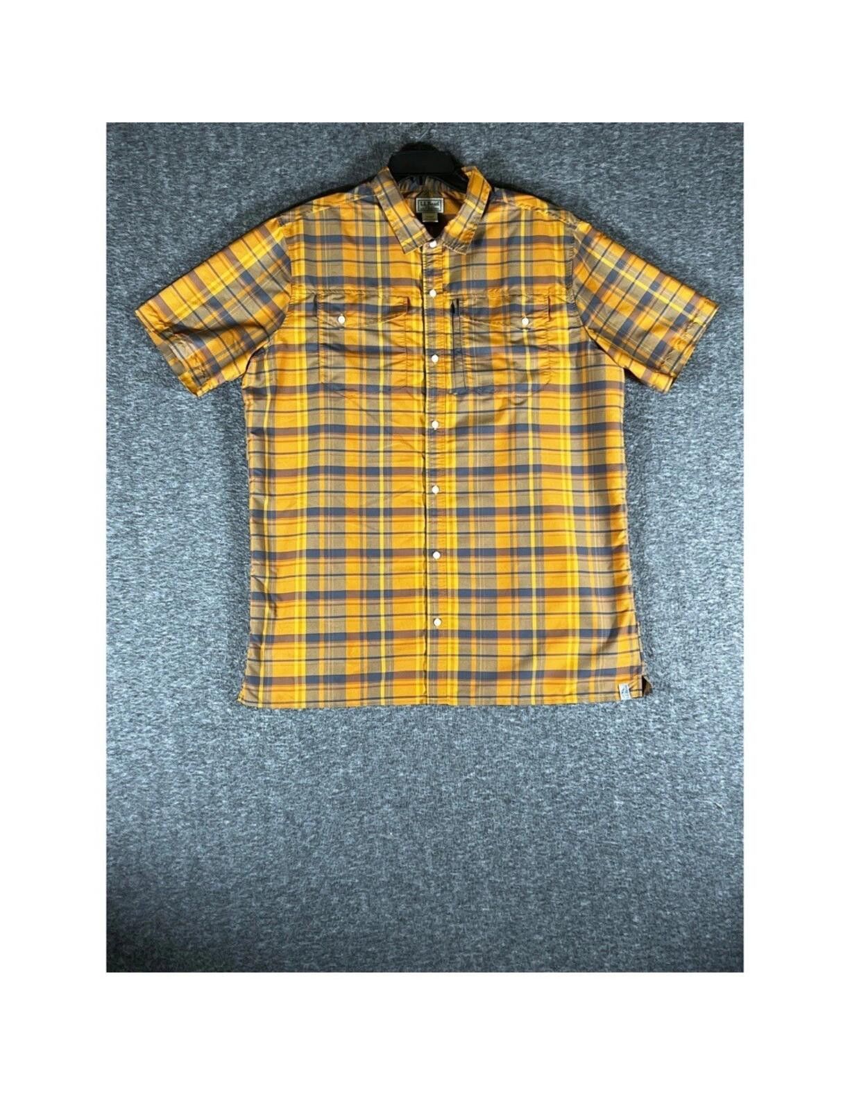 L.L. Bean L.L. Bean Men’s XLT Plaid Short Sleeve Button Up Shirt Orang Size US XL / EU 56 / 4 - 1 Thumbnail