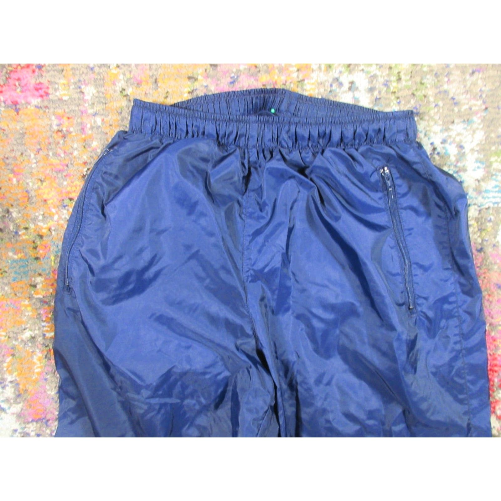 Nike VINTAGE Nike Track Pants Unisex Adults Small Navy Blue Nylon Softshell Lined Pockets Elastic Waist Drawstring Regular Fit Shoes? (No) Size US 29 - 3 Thumbnail