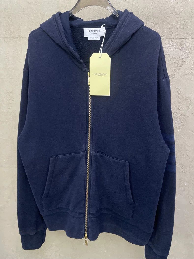 Thom Browne Thom browne Dark blue four-striped zipper jacket 2504-Nexta Size US XL / EU 56 / 4 - 3 Thumbnail