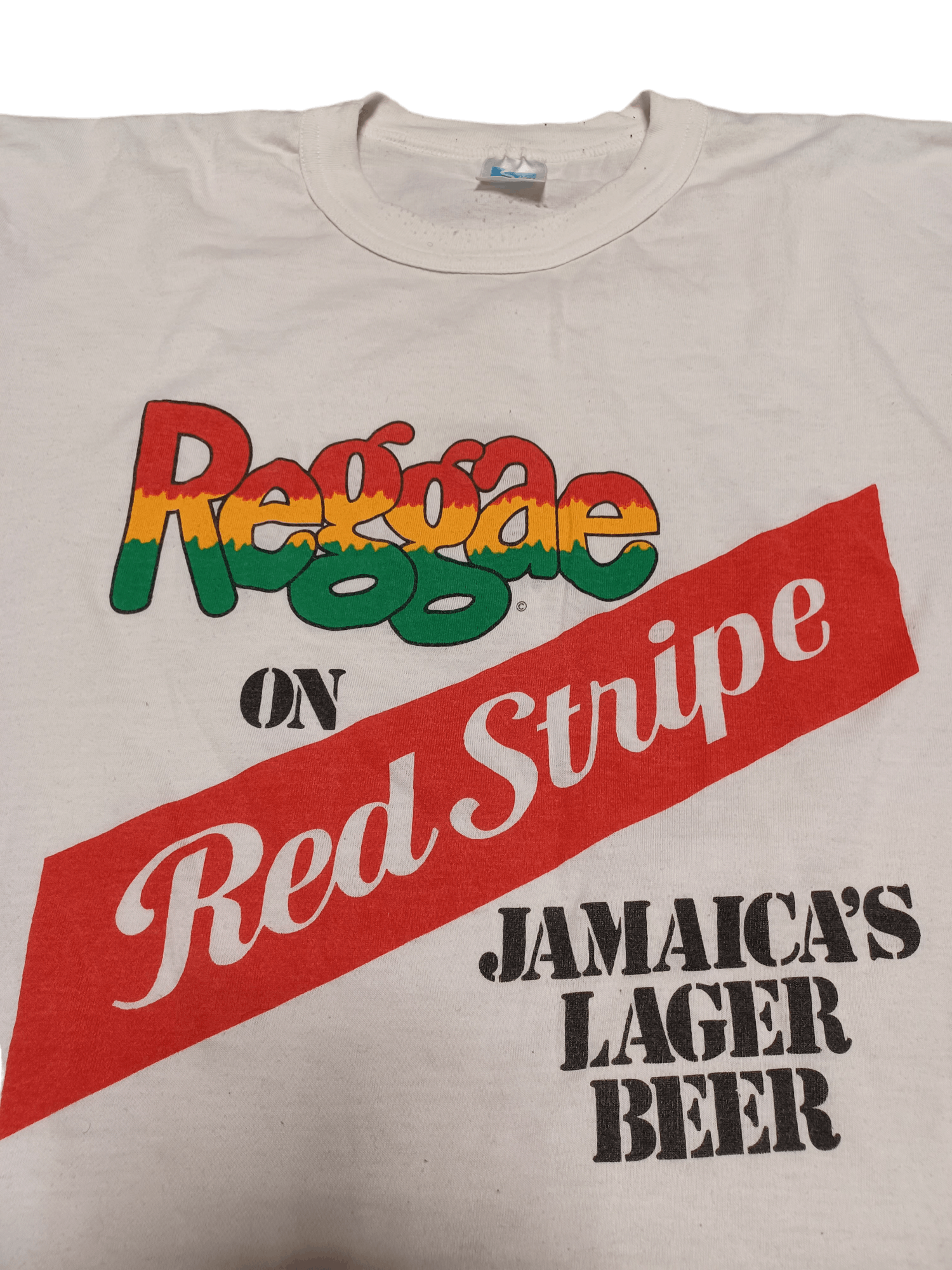 Bob Marley REGGAE ON RED STRIPE MADE IN JAMAICA 90S VINTAGE TEE BEER Size US XL / EU 56 / 4 - 3 Thumbnail