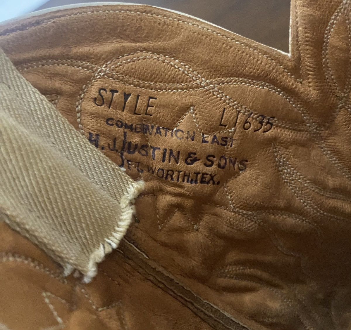 Justin Boots × Vintage VINTAGE 1940s H.J. Justin & Sons/Ft Worth TX/Boots Sz 5-6? Size US 5.5 / IT 35.5 - 12 Thumbnail