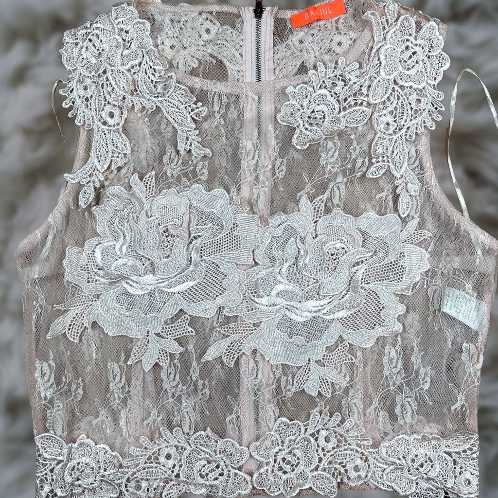 Vintage D’or Banjul Top Womens M Medium Peach Lace Sleeveless 100% Polyester NWT Size M / US 6-8 / IT 42-44 - 1 Thumbnail