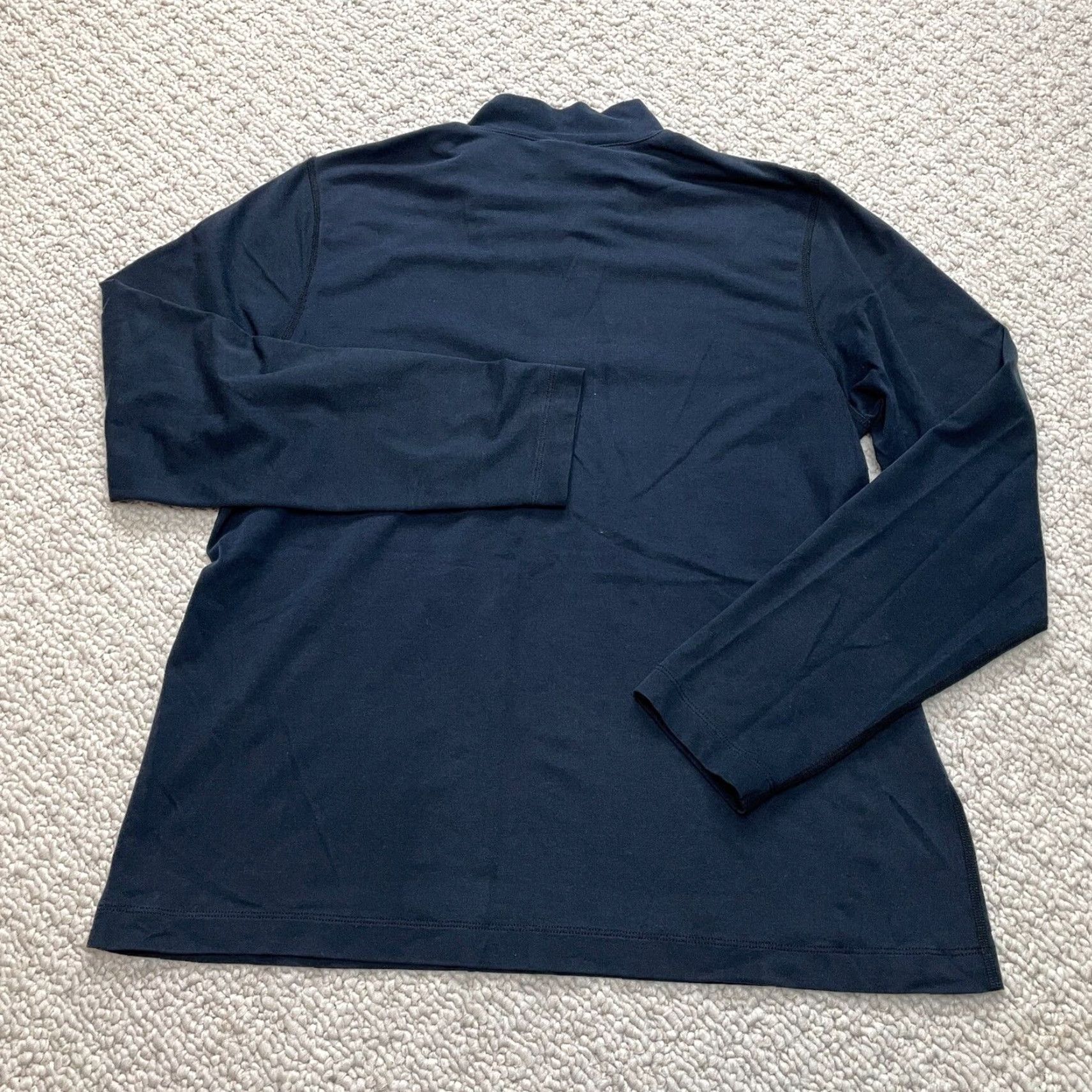 Lands' End Lands' End Ladies 1/4 Zip Pullover Jacket Womens Large 14-16 Navy Blue Solid Shirt Womens L Navy 1/4 Zip Jacket Size L / US 10 / IT 46 - 2 Thumbnail