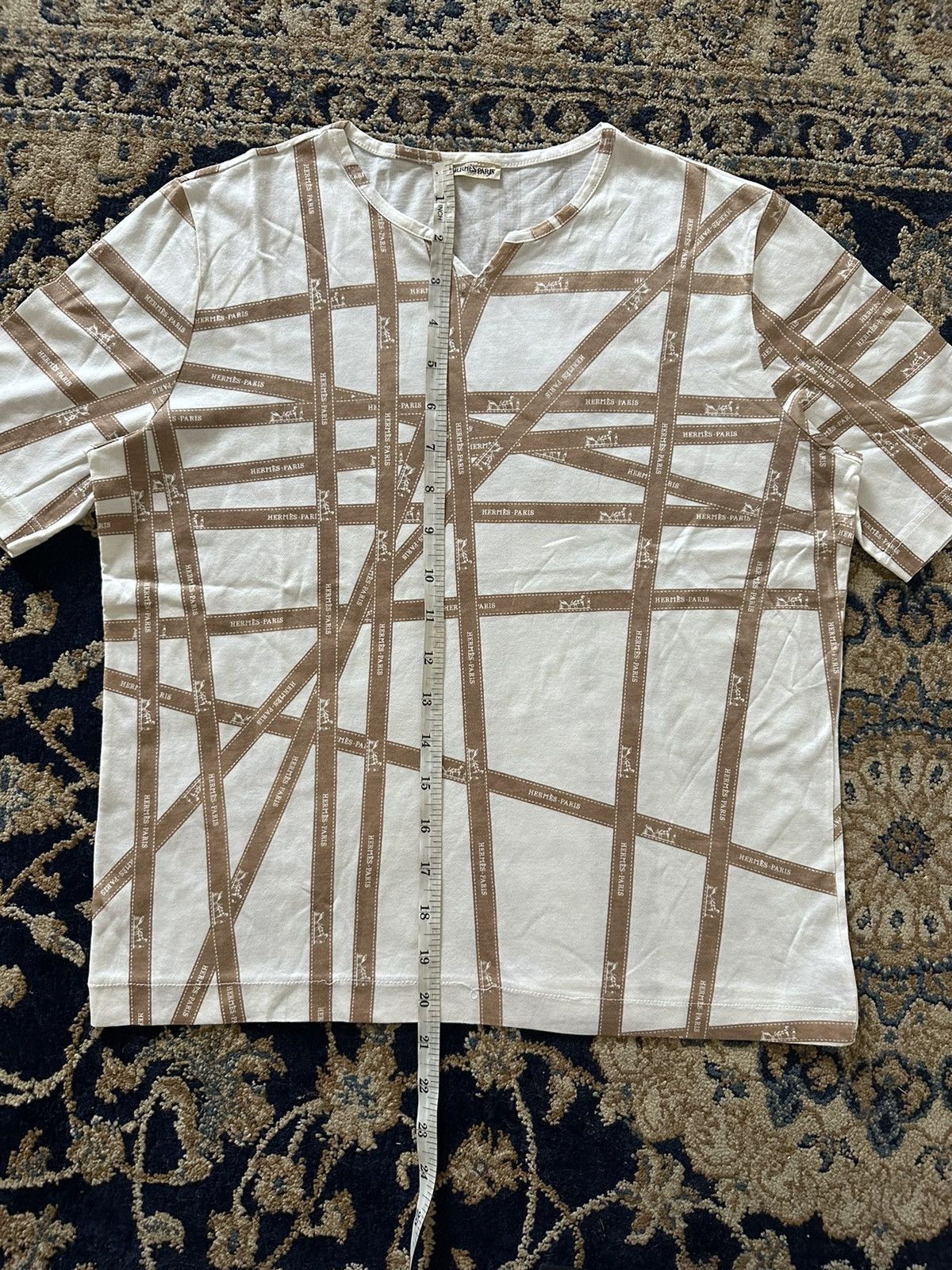 Hermes × Maison Margiela 1990s Hermes by Martin Margiela Ribbon Cut & Sewn Tshirt Size US S / EU 44-46 / 1 - 8 Thumbnail