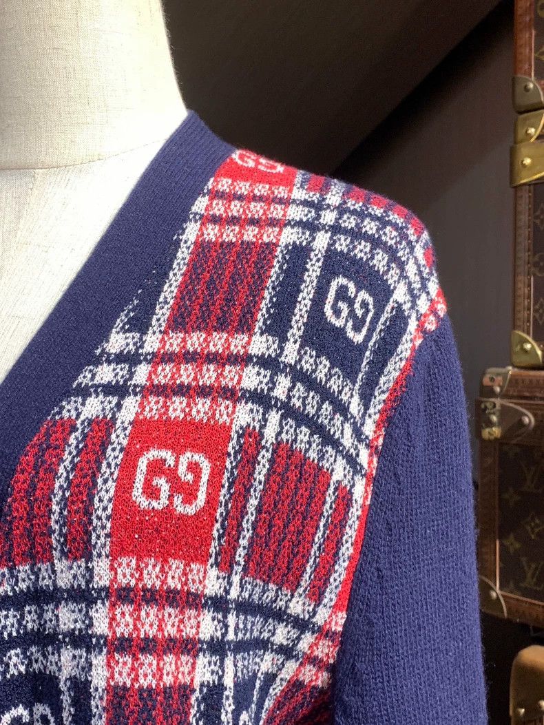 Gucci GucciColor-blocked retro single-breasted printed sweater ja Size S / US 4 / IT 40 - 3 Thumbnail