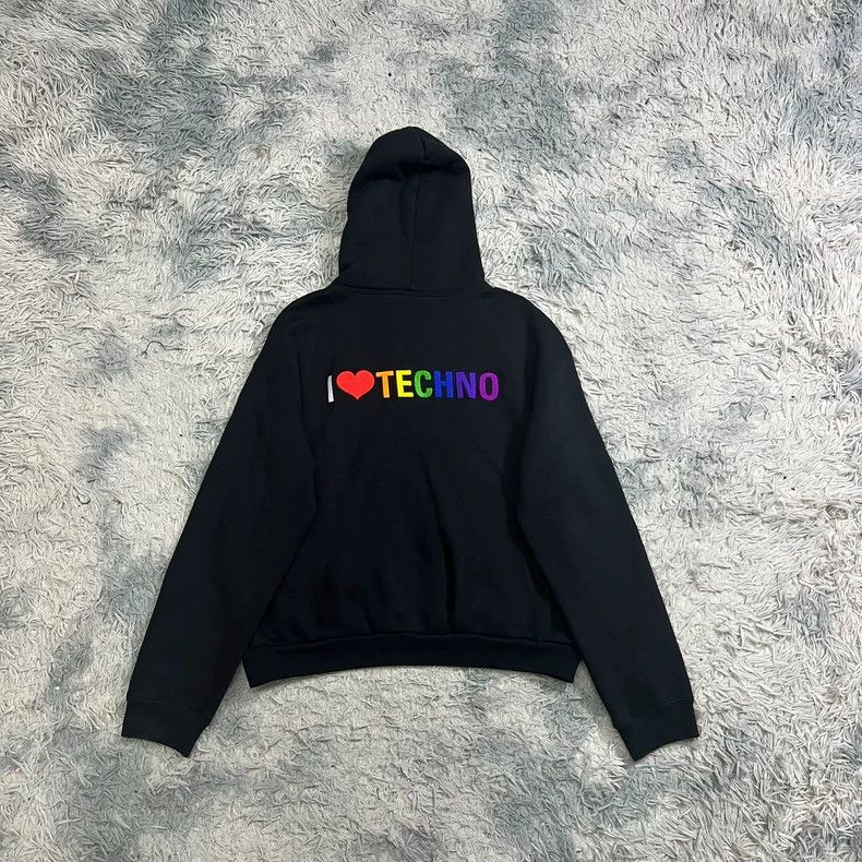 Balenciaga I Love Techno Hoodie Black | Grailed