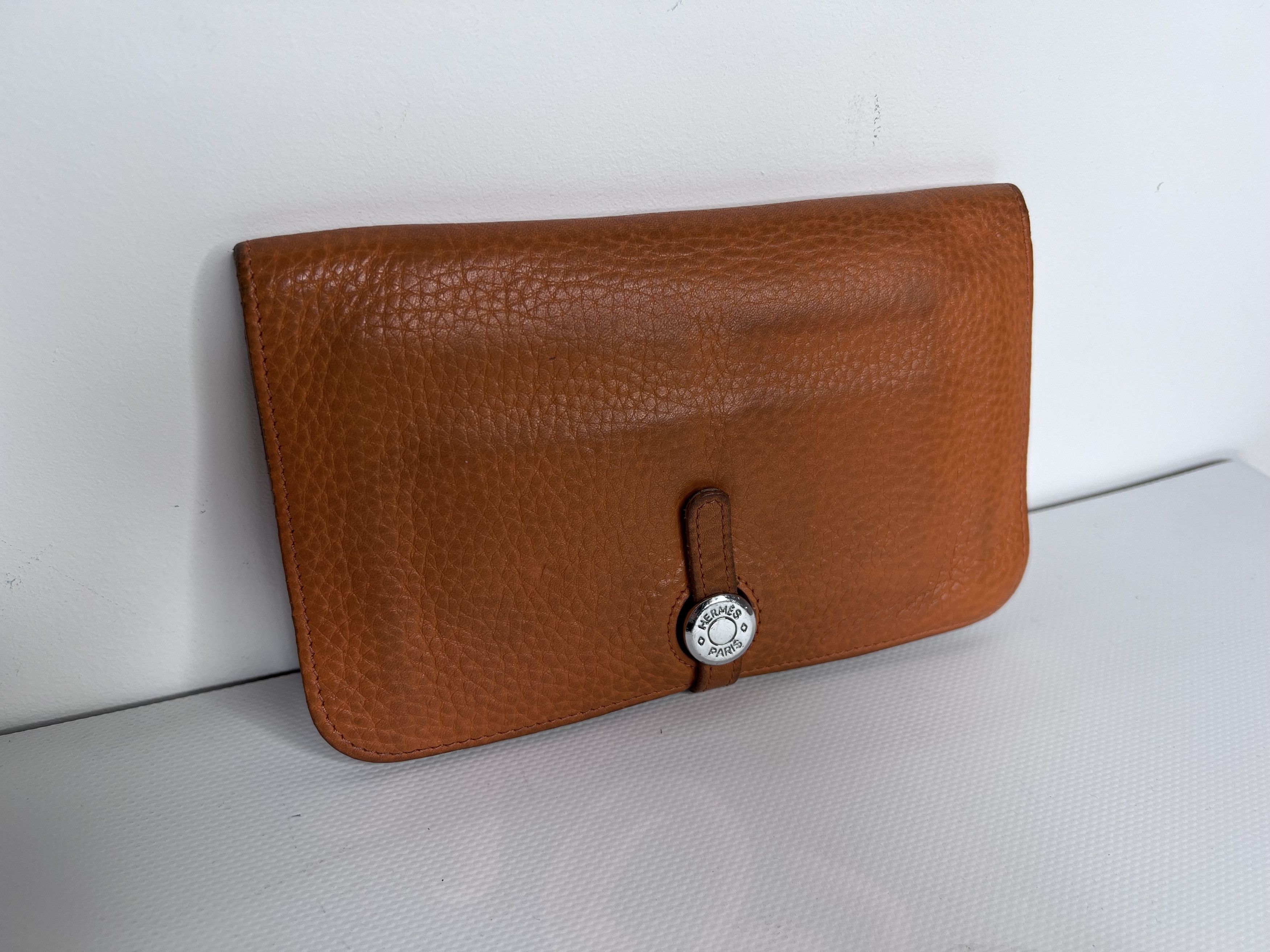 Hermes HERMES DOGON GM TOGO LEATHER LONG BIFOLD WALLET ORANGE Size ONE SIZE - 1 Thumbnail