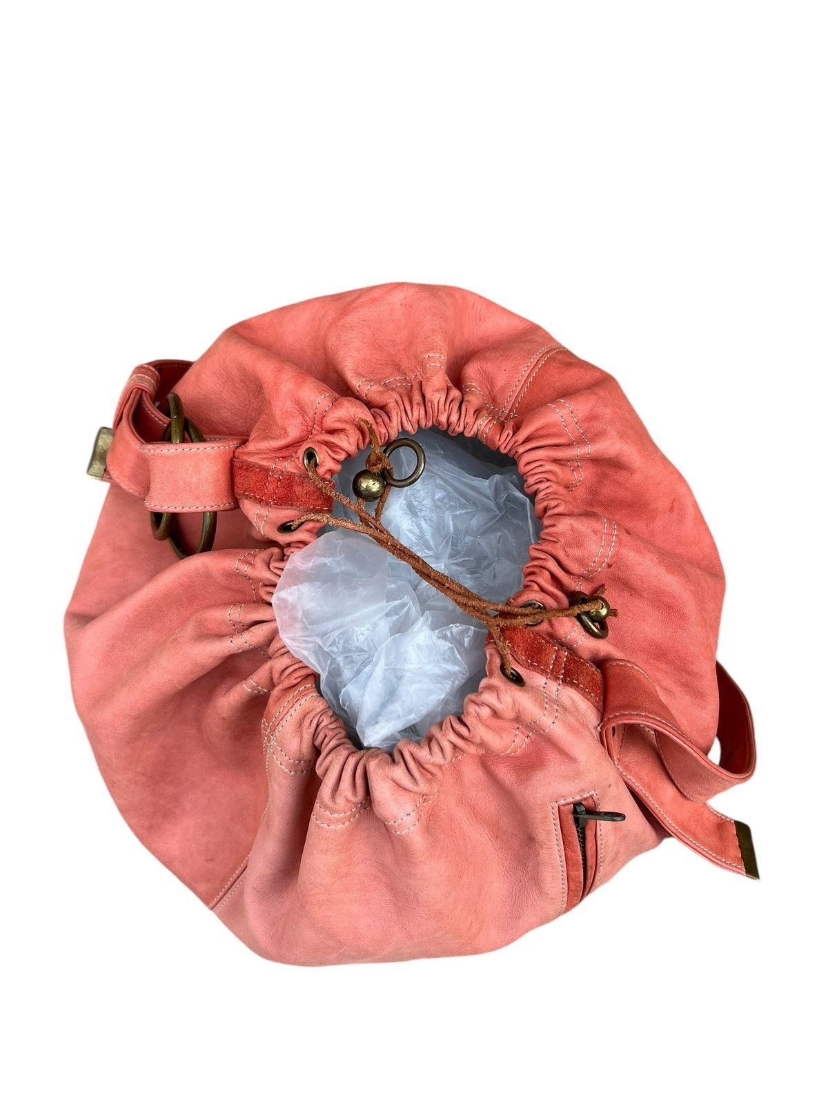Leather Vintage Petit Ami Japan Faded Patina Leather Huge Bag Size ONE SIZE - 17 Thumbnail