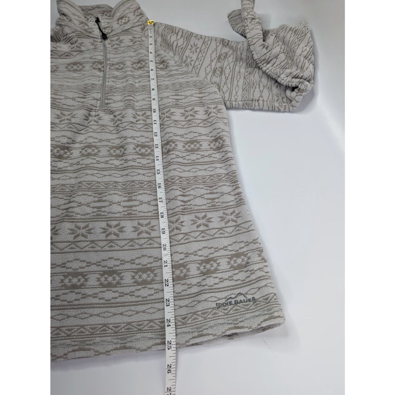 Eddie Bauer Eddie Bauer Sweater Women's Medium White Aztec Fair Isle Print 1/4 Zip Pullover Size M / US 6-8 / IT 42-44 - 4 Thumbnail
