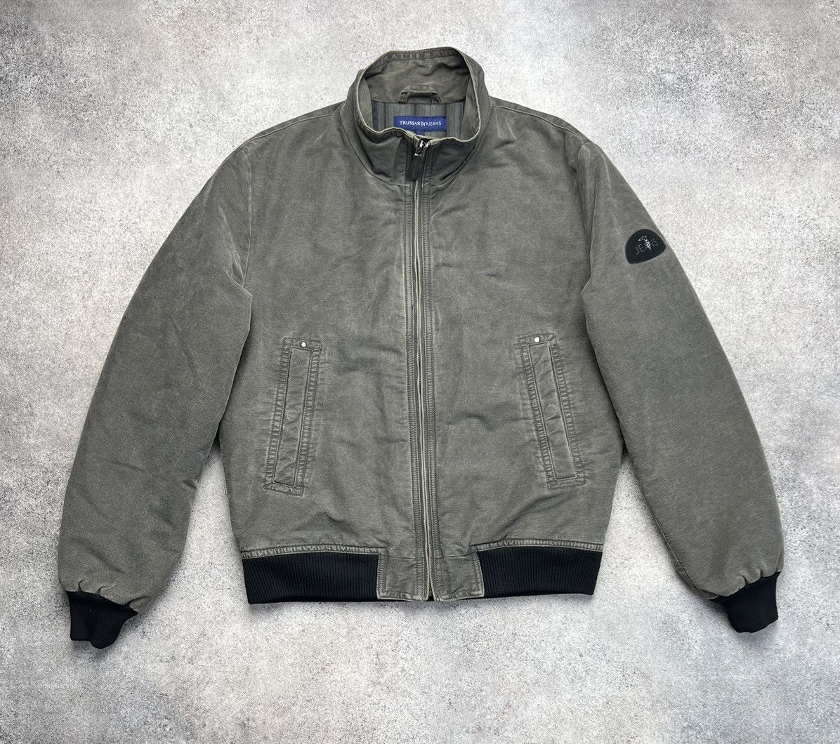 Trussardi × Vintage Trussardi vintage faded khaki bomber jacket Size US L / EU 52-54 / 3 - 1 Thumbnail