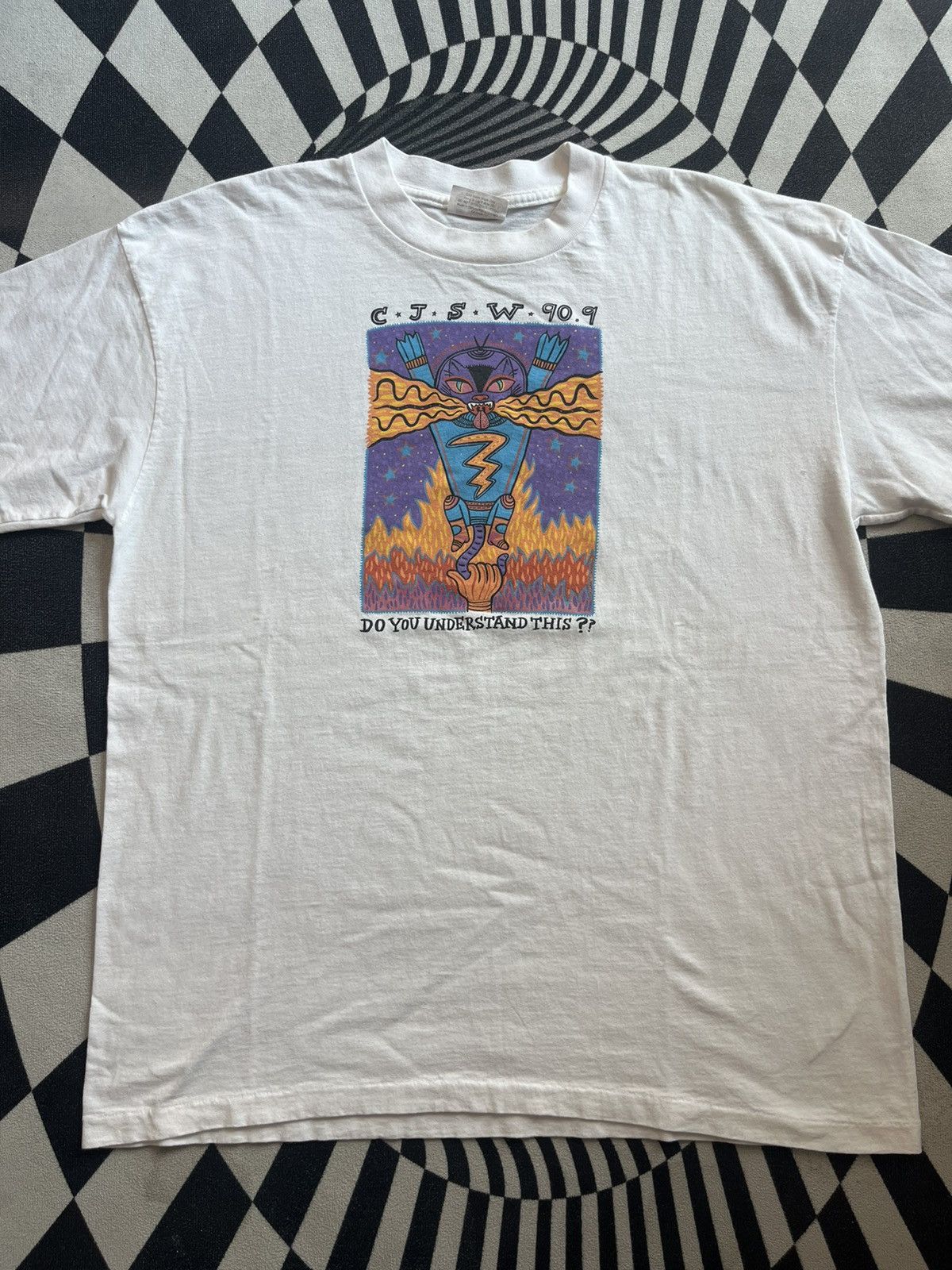 Arts & Science Vintage Albert Einstein CJSW 90.9 Art Cat 90’s Tshirt Size US L / EU 52-54 / 3 - 4 Thumbnail