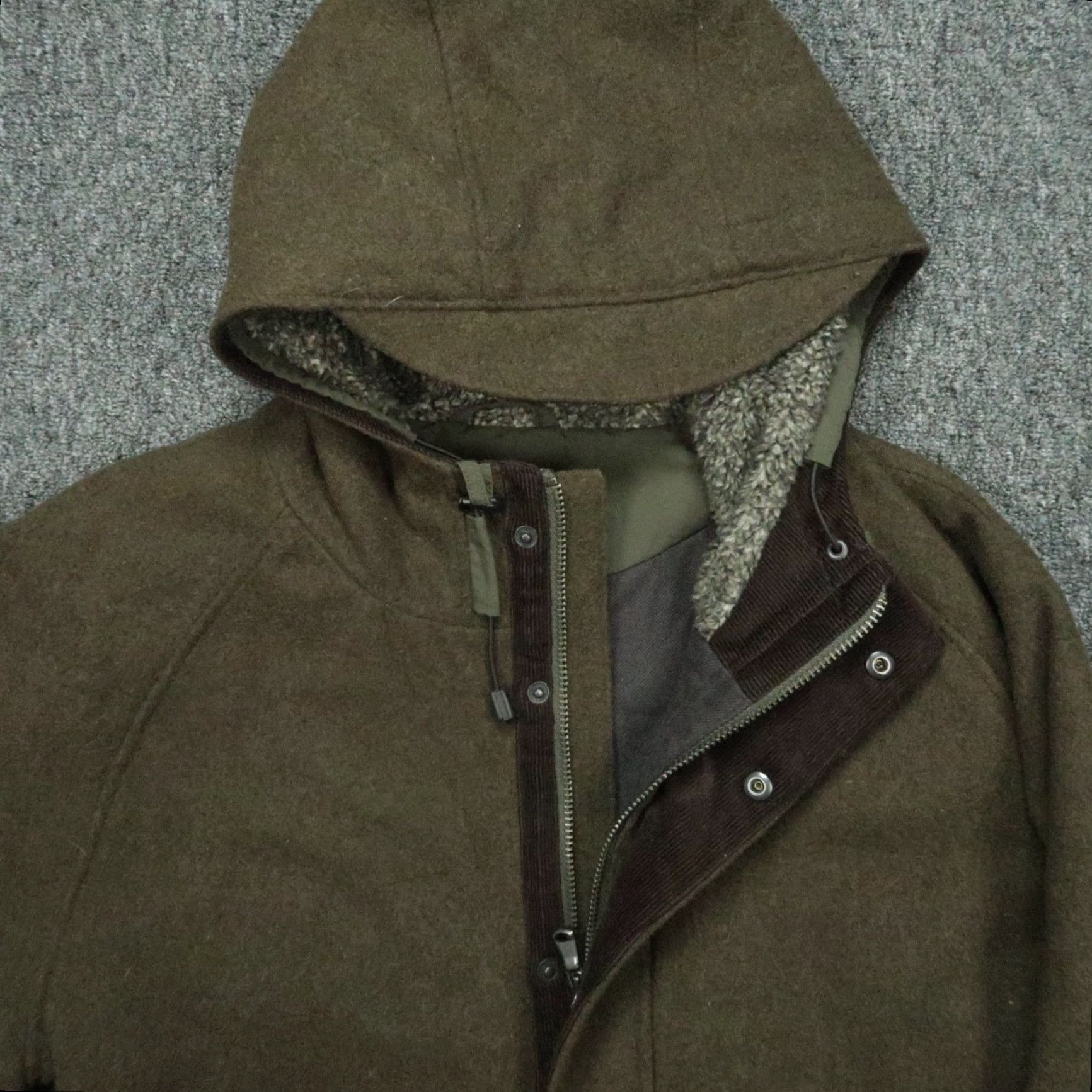 Wallace & Barnes Wallace & Barnes Jacket Mens XXL Green Full Zip Hooded Heavyweight Wool J Crew Size US XXL / EU 58 / 5 - 3 Thumbnail