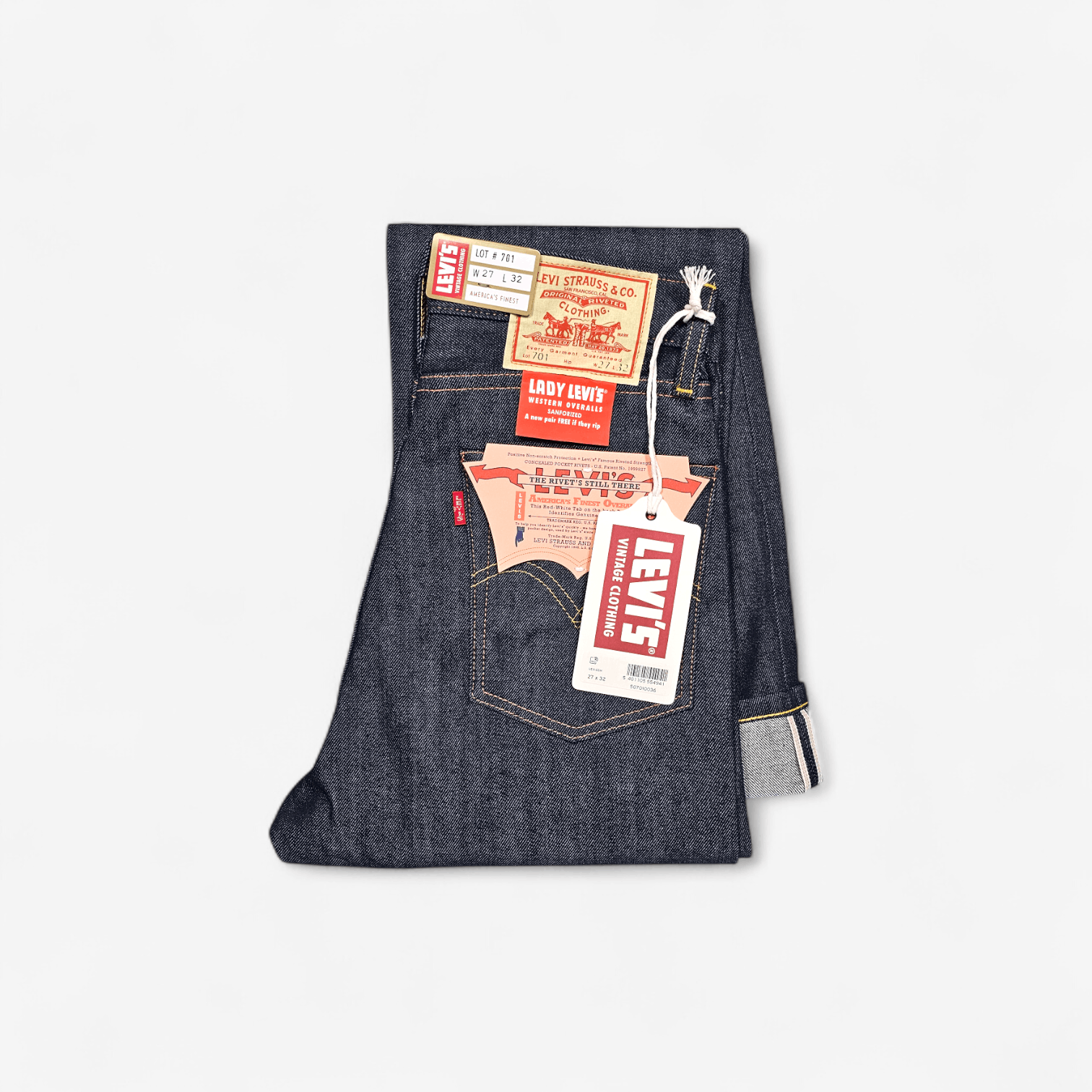 Levi's Vintage Clothing Levi's Vintage Clothing 1950's 701 Big E Selvedge Japan Made Size 27" / US 4 / IT 40 - 1 Thumbnail