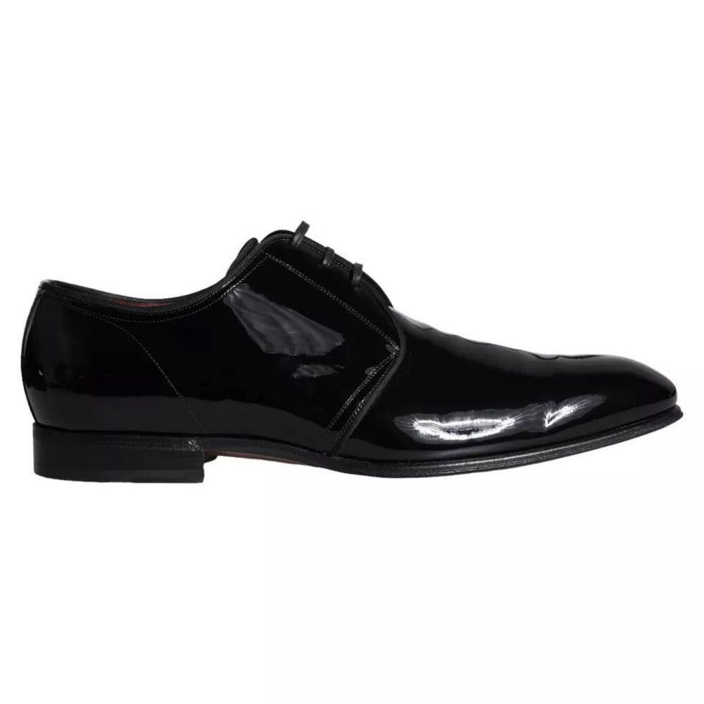 Dolce & Gabbana Dolce & Gabbana Black Patent Leather Derby Men Dress Shoes Size US 9 / EU 42 - 1 Thumbnail
