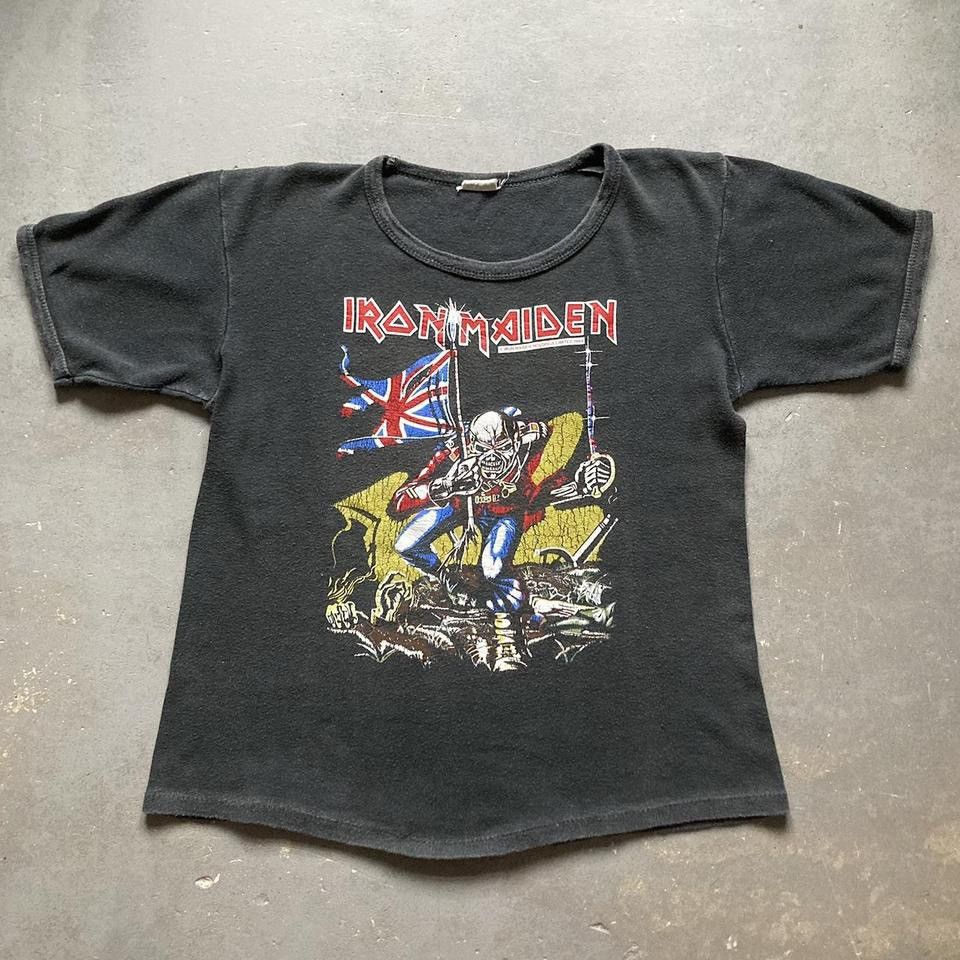 image of Band Tees x Iron Maiden 1984 ‘The Trooper’ Vintage Band T-Shirt in Black, Men's (Size Small)