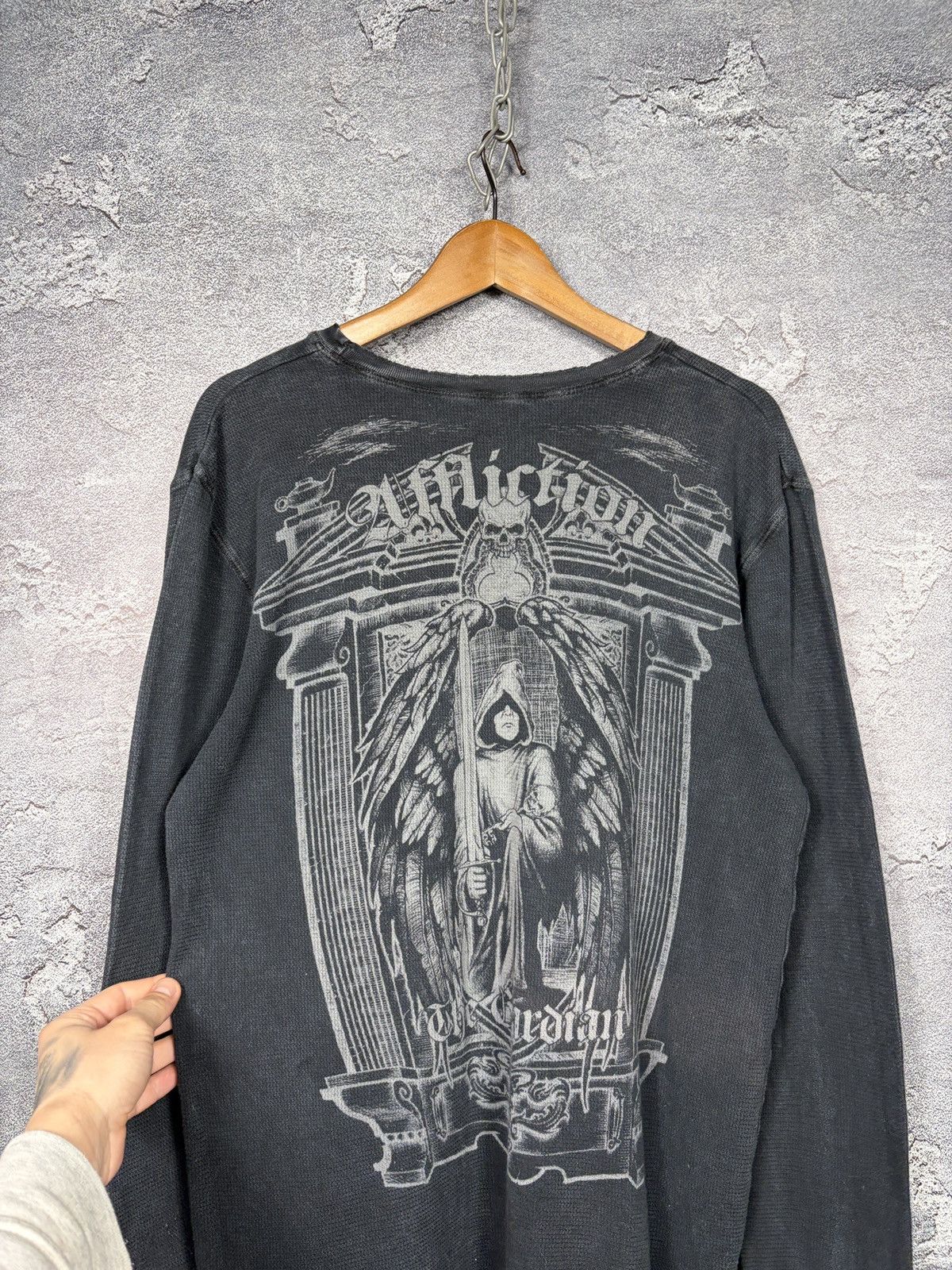 Affliction Affliction The Guardian Sun Faded Distressed Long Sleeve Size US XL / EU 56 / 4 - 13 Thumbnail