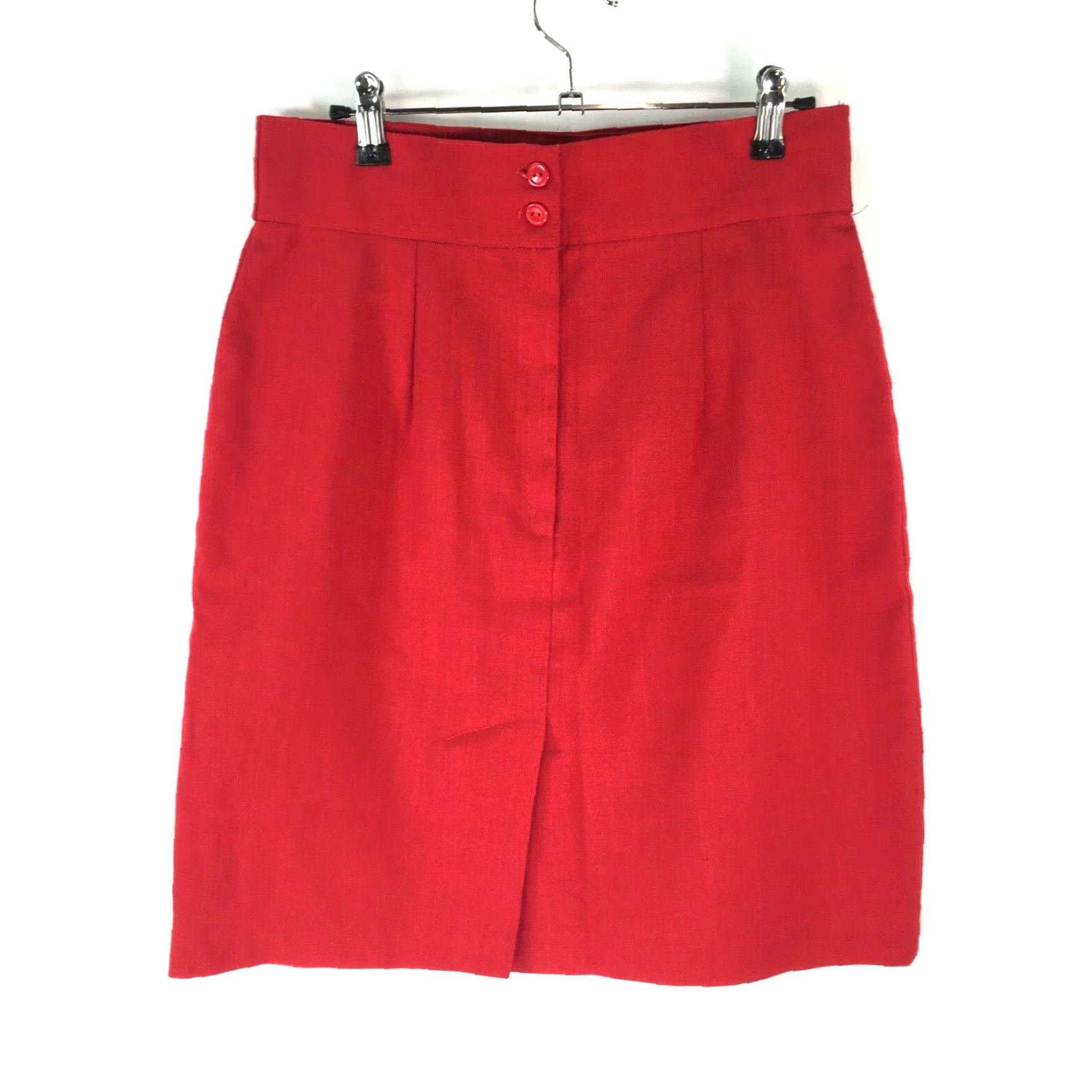 Vintage VINTAGE Deb Skirt Adult Size 30 Red A-Line Knee Length Pleated Button 1970s Womens Size 32" / US 10 / IT 46 - 2 Thumbnail