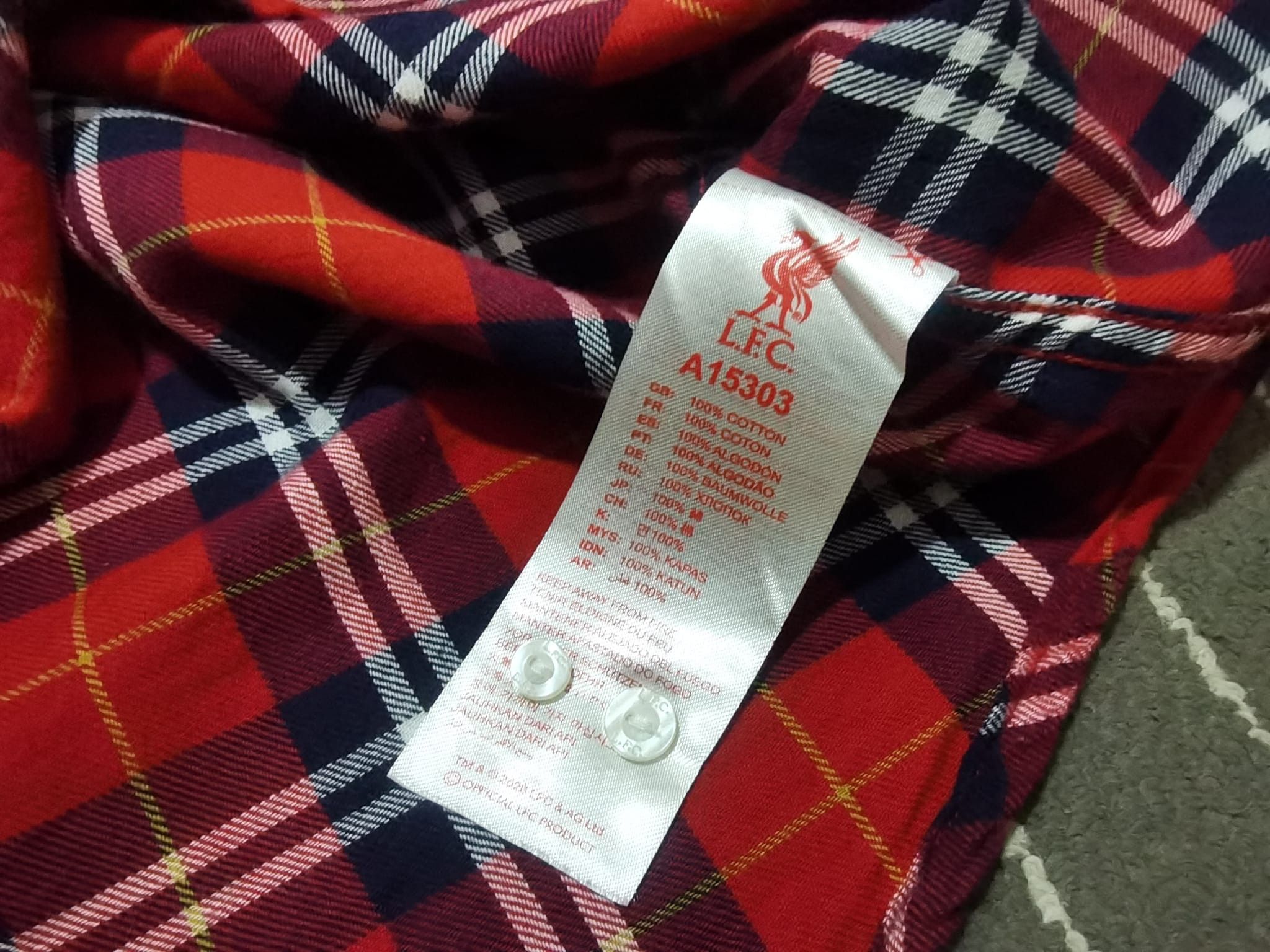 Other LIVERPOOL F. C flannel unisex S 2172 Size US S / EU 44-46 / 1 - 10 Thumbnail