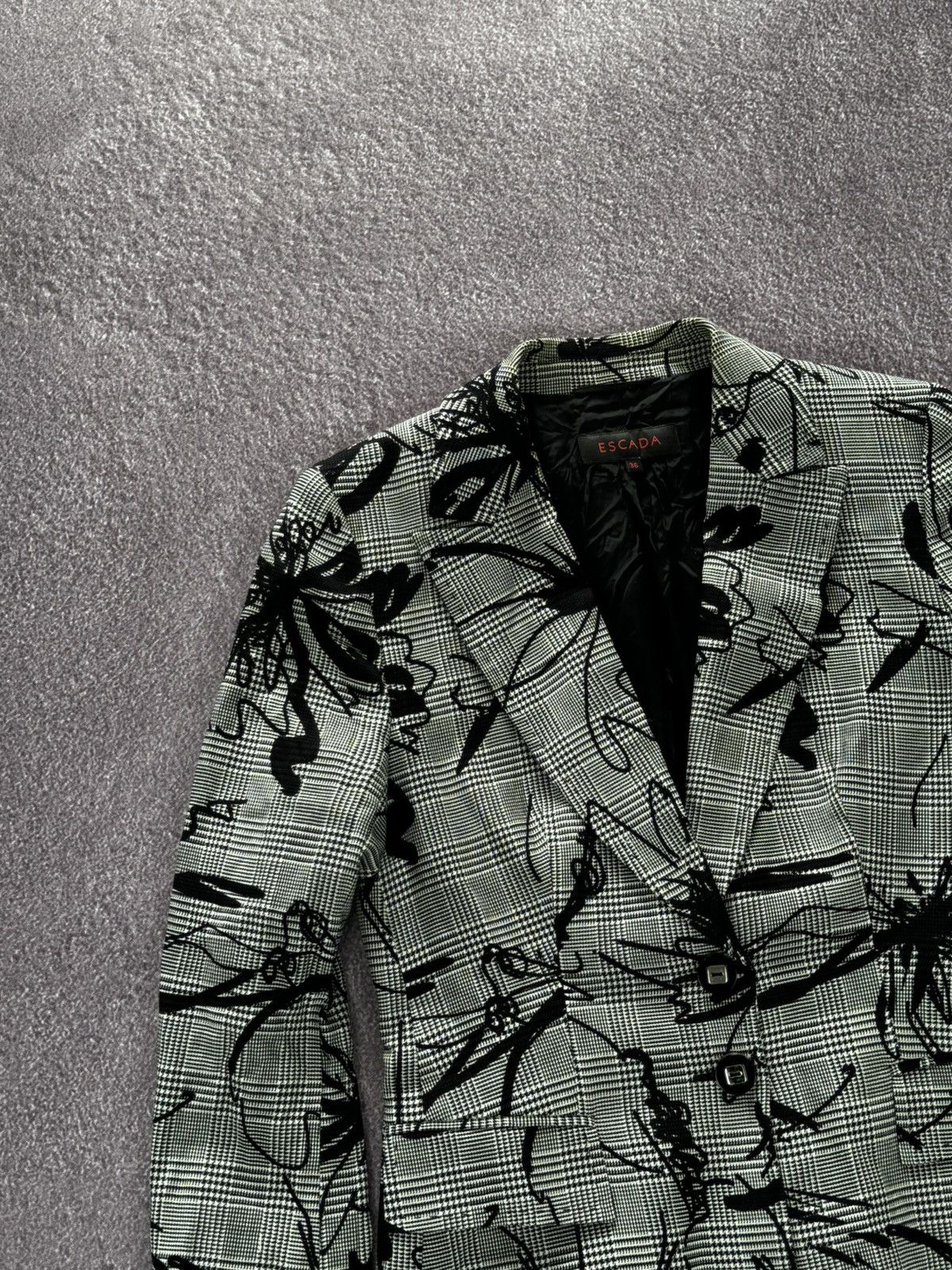 Escada Escada Y2K Luxury Floral Design Blazer Jacket Size XS / US 0-2 / IT 36-38 - 4 Thumbnail