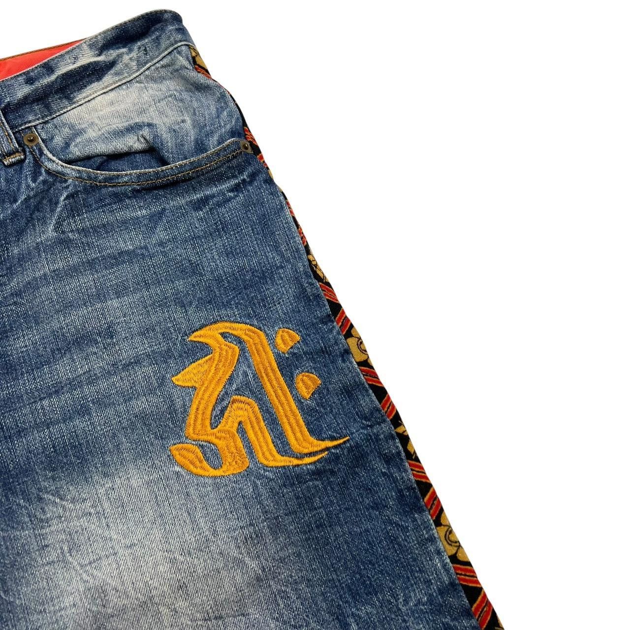 Karakuri Tamashii Karakuri Tamashii Embroidered Dragon Denim Shorts - Waist 35 Size US 35 - 5 Thumbnail