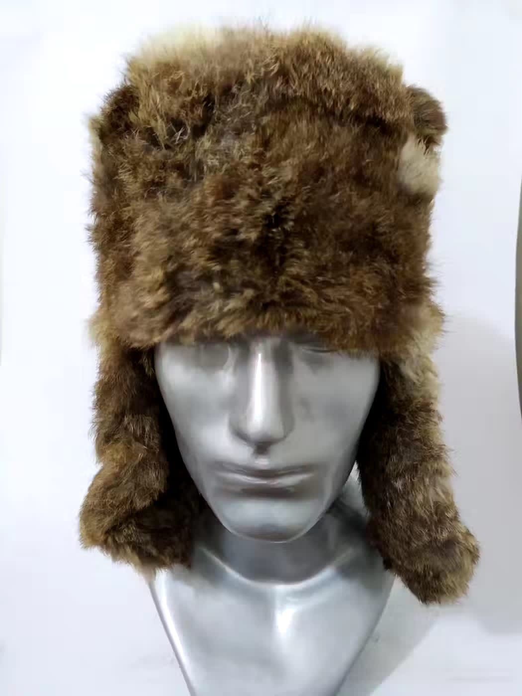 Other Luxury Vintage Soviet Army Design Real Fur Trapper Hat Size ONE SIZE - 3 Thumbnail