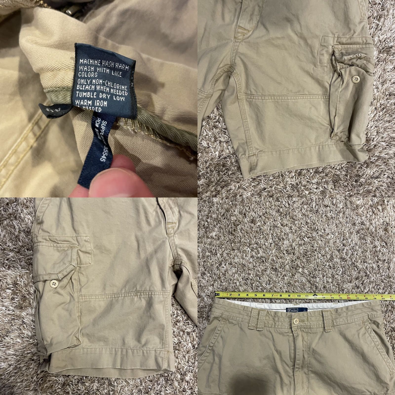 Polo Ralph Lauren VINTAGE Polo Ralph Lauren Cargo Shorts Mens 40 Khaki Tan Cargo Pocket 90s Y2K Vintage Casual Cotton Utility Shorties Size US L / EU 52-54 / 3 - 8 Thumbnail