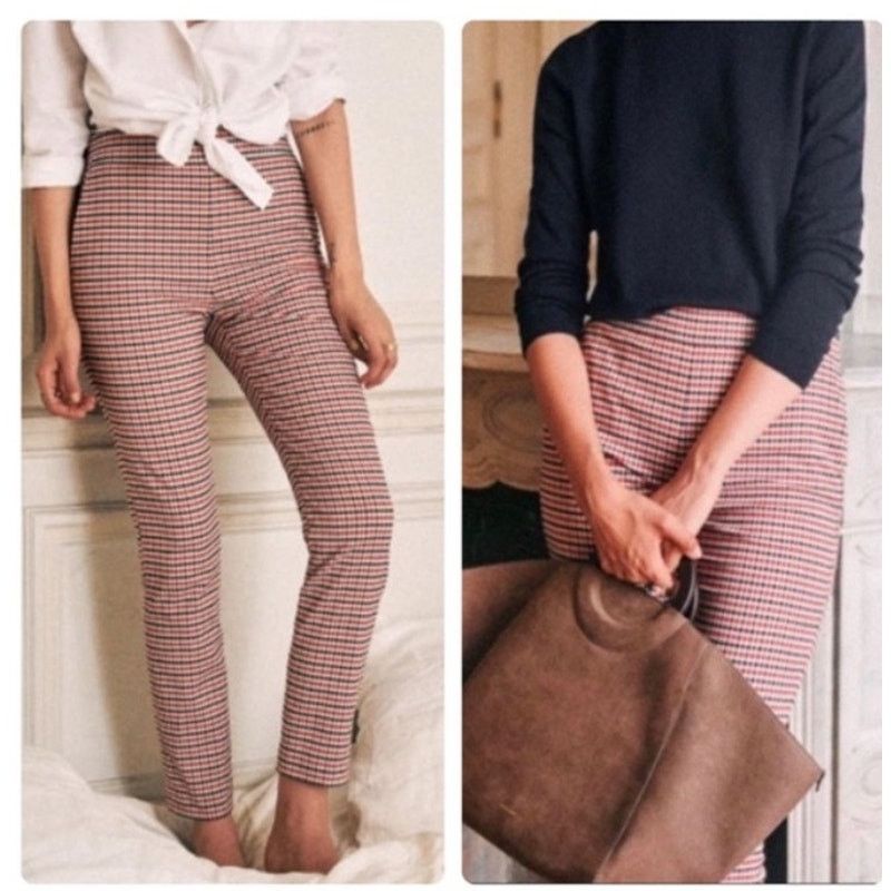 Sezane NWOT Sezane Clara Trousers Mid-Rise Plaid Pants Size 36 Size 26" / US 2 / IT 38 - 2 Thumbnail
