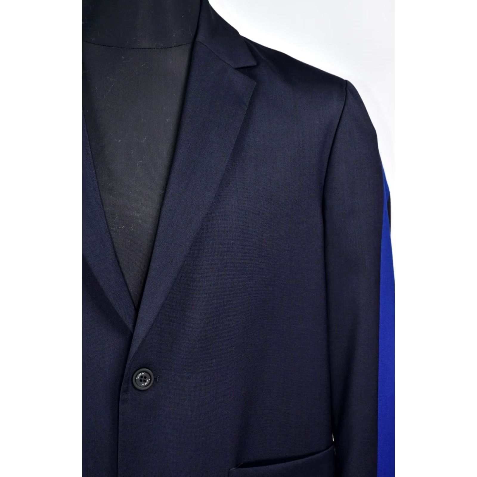 Vintage Iceberg Blazer Jacket Men Blue 54 Wool Solid 54 54%Polyester 44%Wool 2%Elastane Cream?? Size 54R - 7 Thumbnail