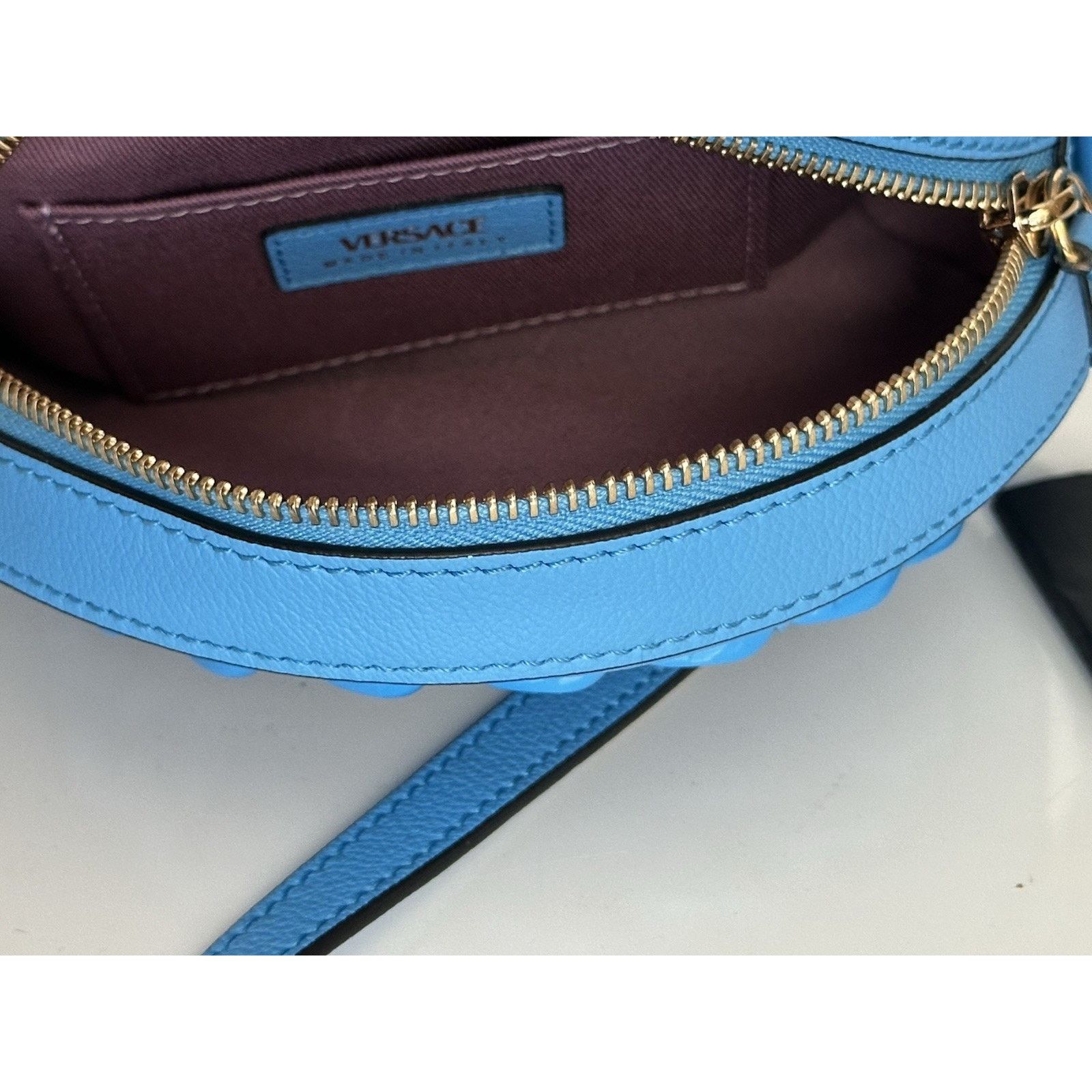Versace Versace Medusa Head Leather Round Blue Crossbody Bag 1021602 Size ONE SIZE - 11 Thumbnail