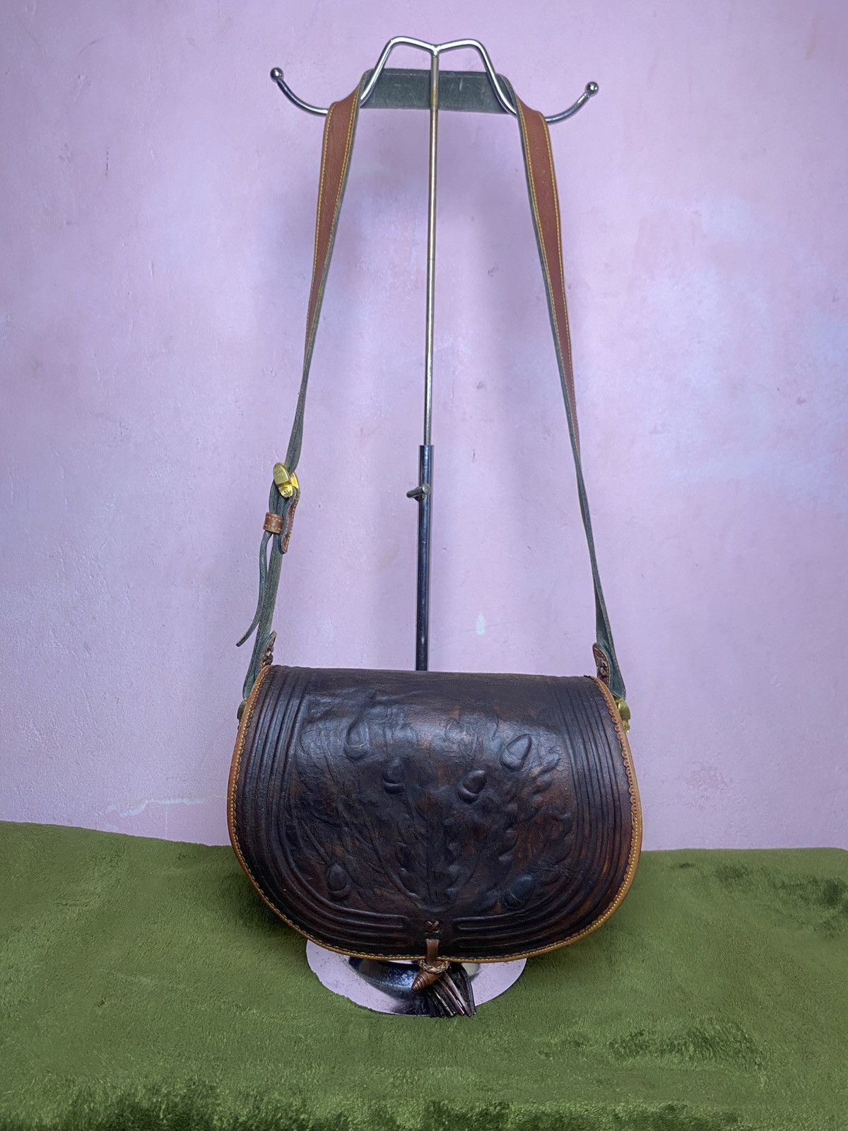 Loewe LOEWE Caza cordoban green suede and brown leather Size ONE SIZE - 3 Thumbnail