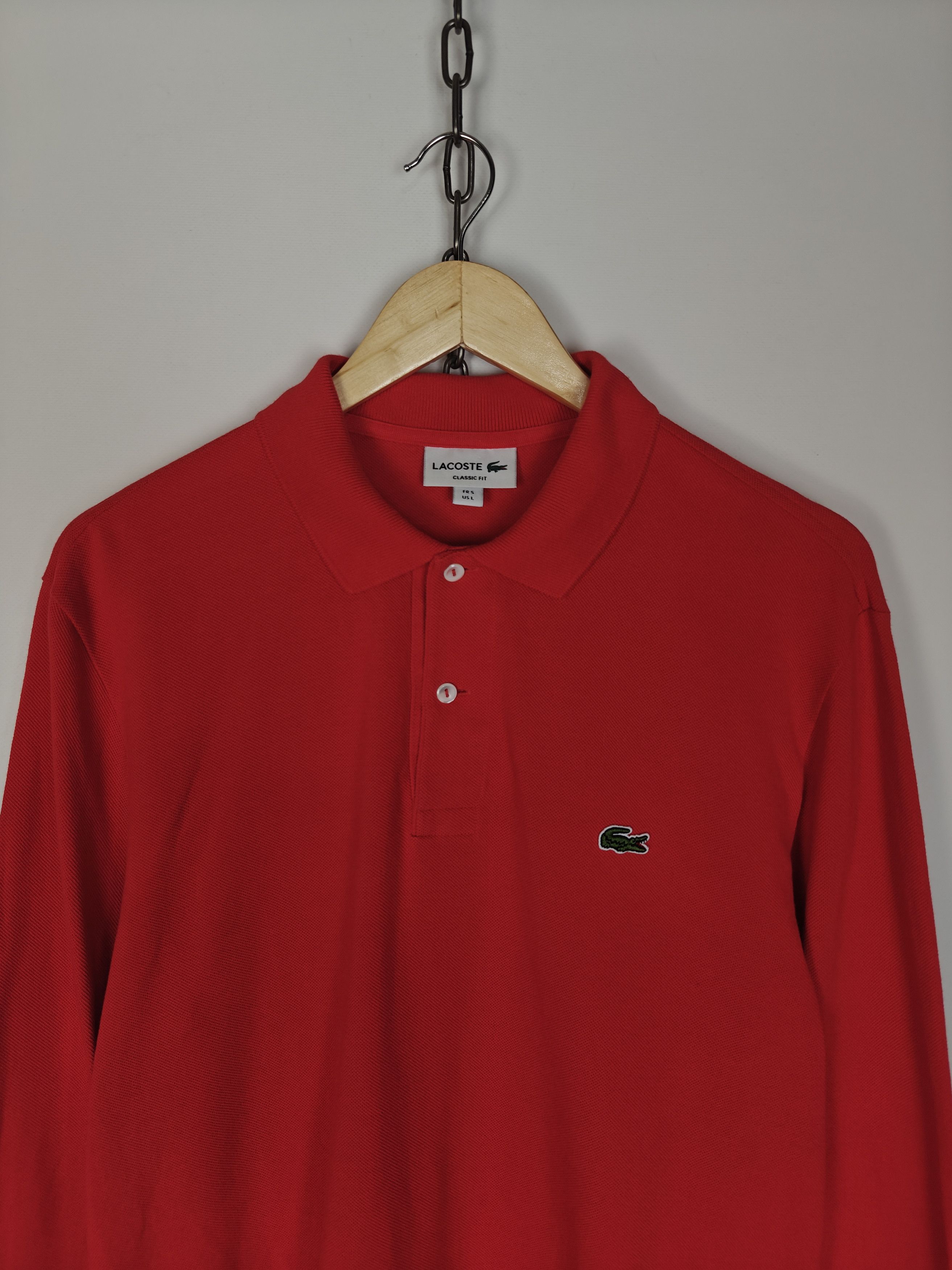 Lacoste Lacoste Basic Long Sleeve Pullover Logo Red size L Size US L / EU 52-54 / 3 - 2 Thumbnail