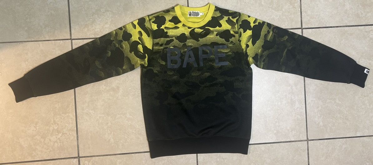 Bape Bape Black and Yellow Camo Crewneck Size US M / EU 48-50 / 2 - 2 Thumbnail