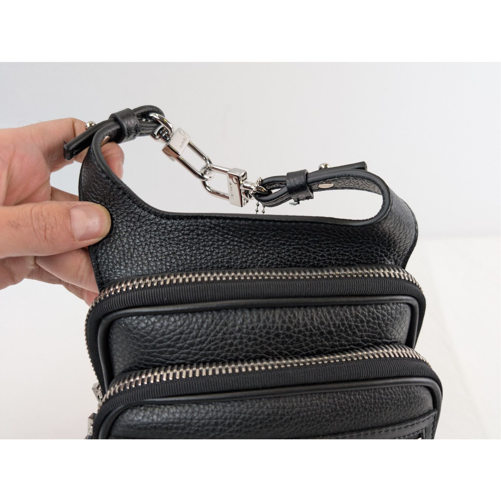 Amiri o1rshd1 Size: OS / Pebbled Napa Hip Pouch Bag in Black Size ONE SIZE - 6 Thumbnail