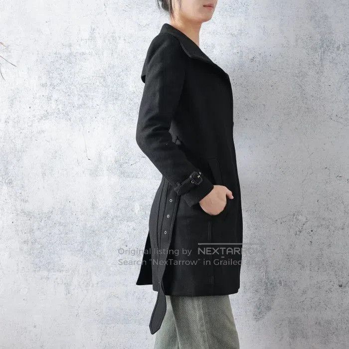 Burberry Burberry Black Wool Belt Coat. Size XS / US 0-2 / IT 36-38 - 4 Thumbnail