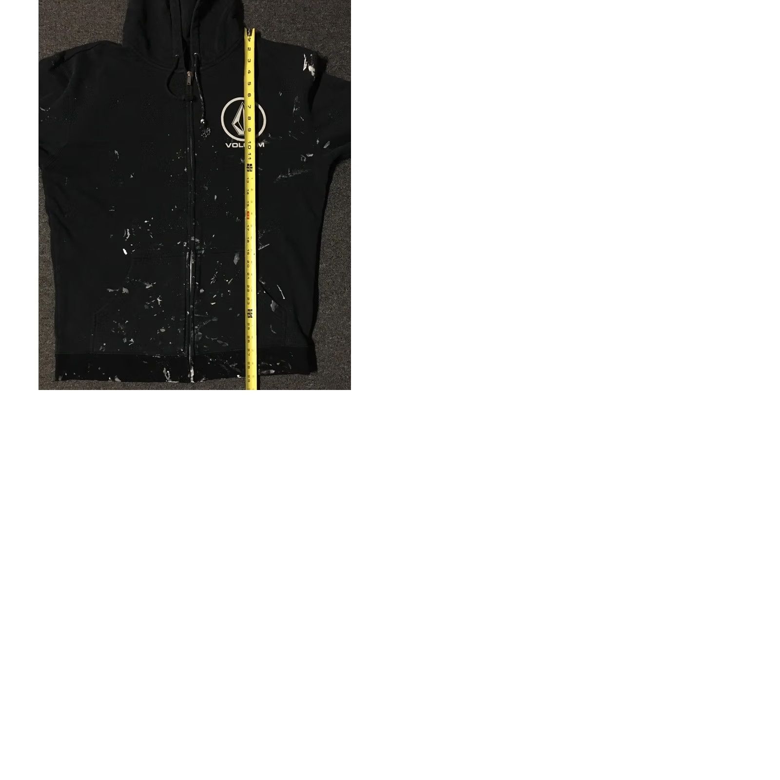 Quiksilver VINTAGE Volcom Hoodie Surf Skate Grunge Punk 90s Thrashed Faded Paint Large Black Mens Sweatshirt Full Zip Size US L / EU 52-54 / 3 - 9 Thumbnail