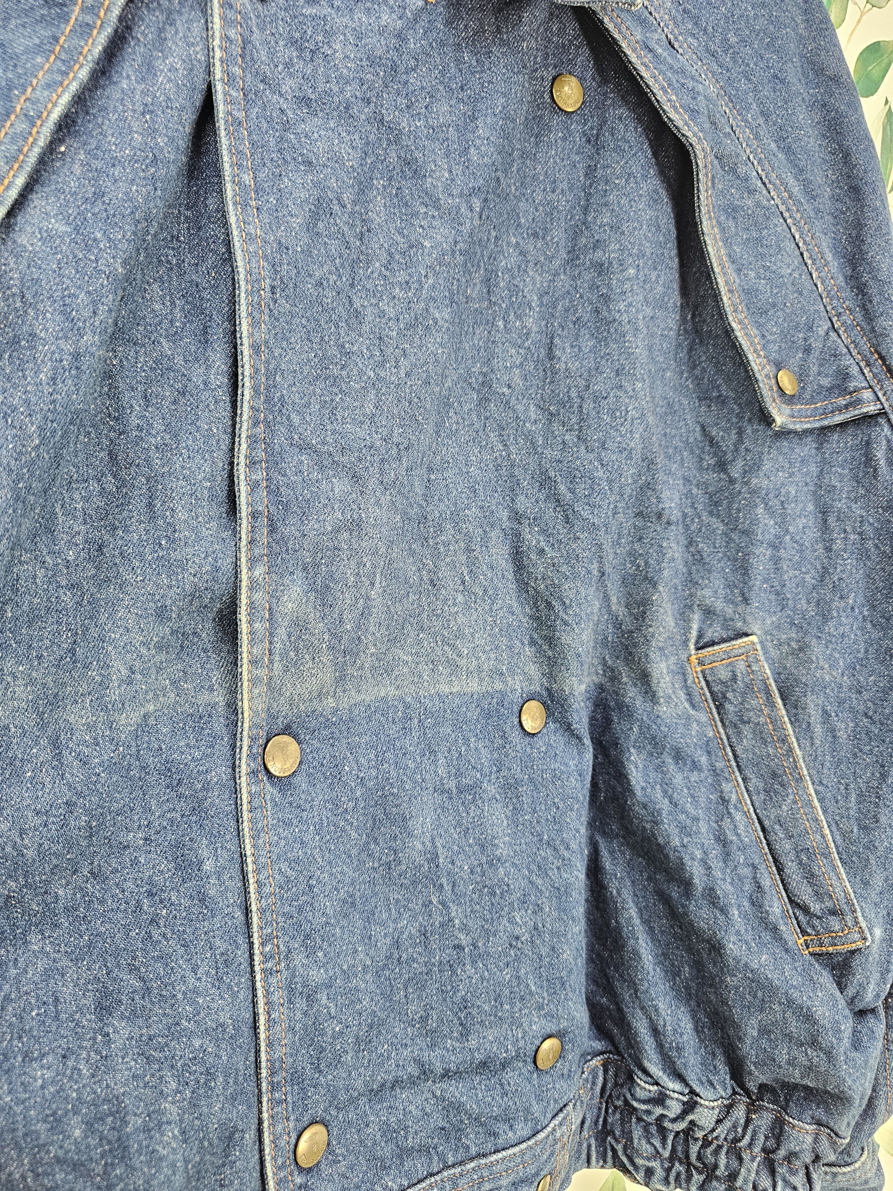 Trussardi Vintage TRUSSARDI Spellout Bomber Denim Jacket J0116 Size US L / EU 52-54 / 3 - 6 Thumbnail