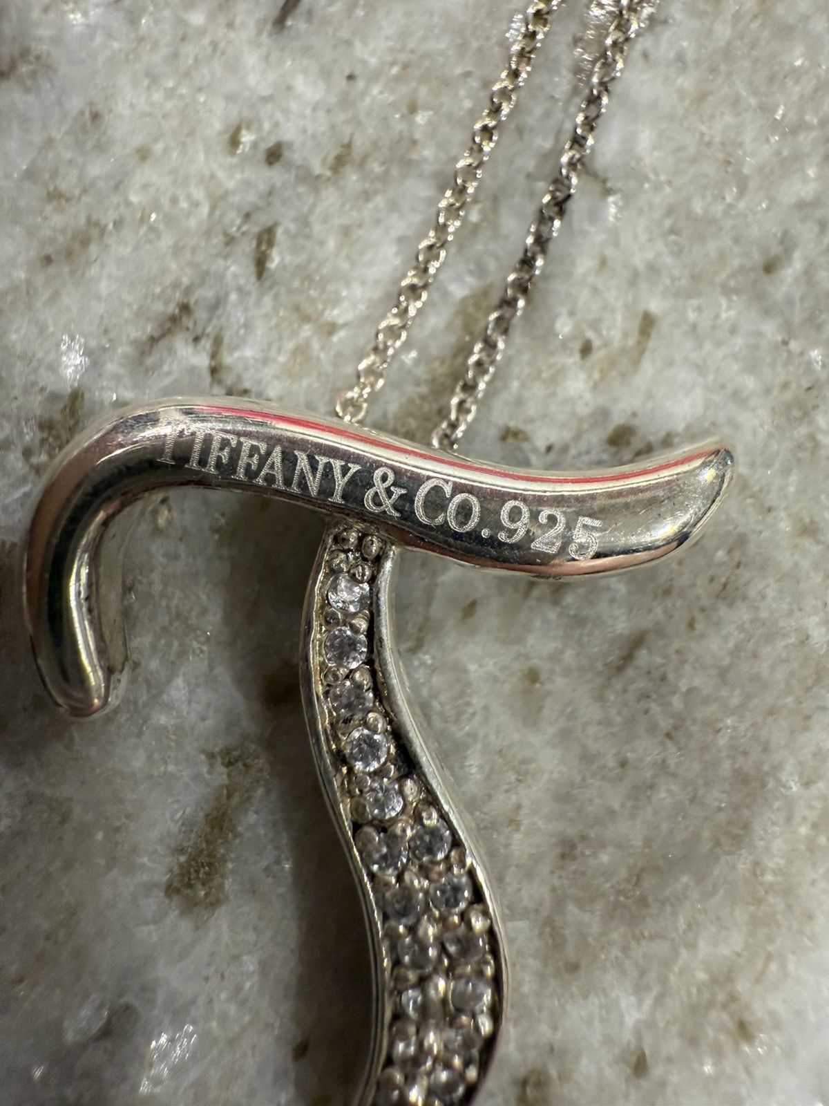 Tiffany & Co. *RARE* Tiffany & Co. Silver and Diamond “T” Necklace Size ONE SIZE - 2 Thumbnail