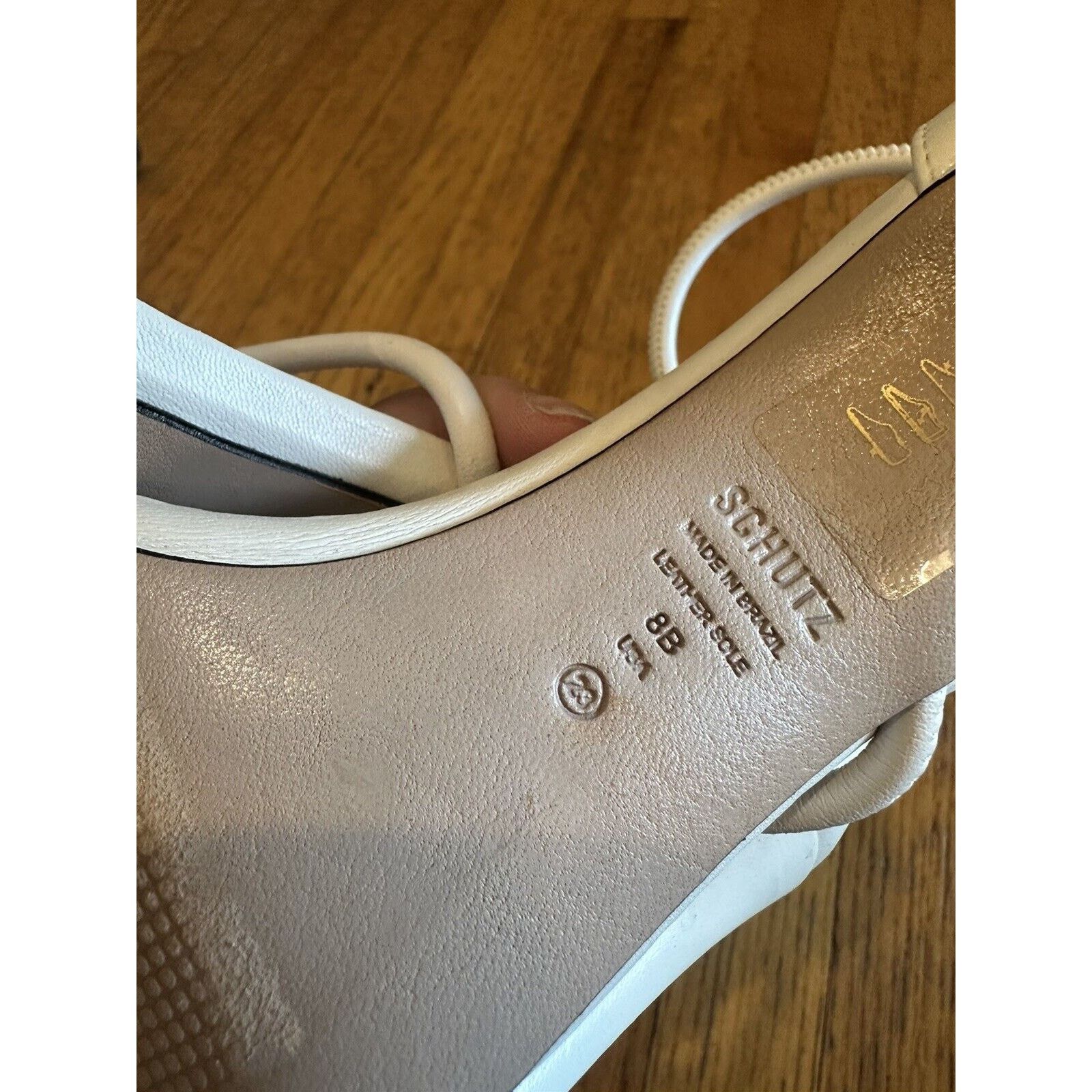 SCHUTZ SCHUTZ Gaiah Ankle Strap Sandals in White Leather Size 8 EUC Size US 8 / IT 38 - 11 Thumbnail